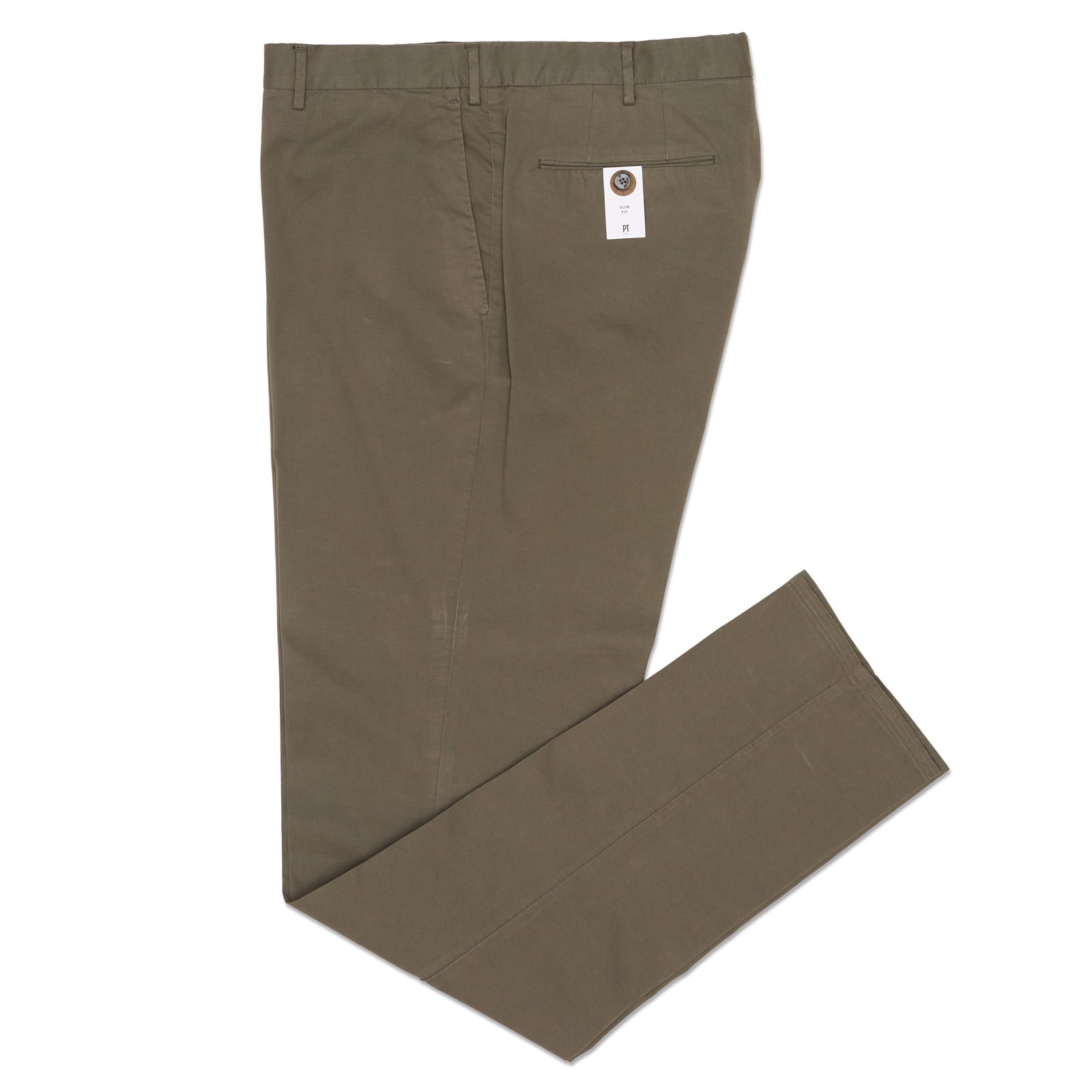 PT PANTALONI TORINO Army Green Cotton Slim Fit Stretch Chino Pants EU 58 NEW US 42