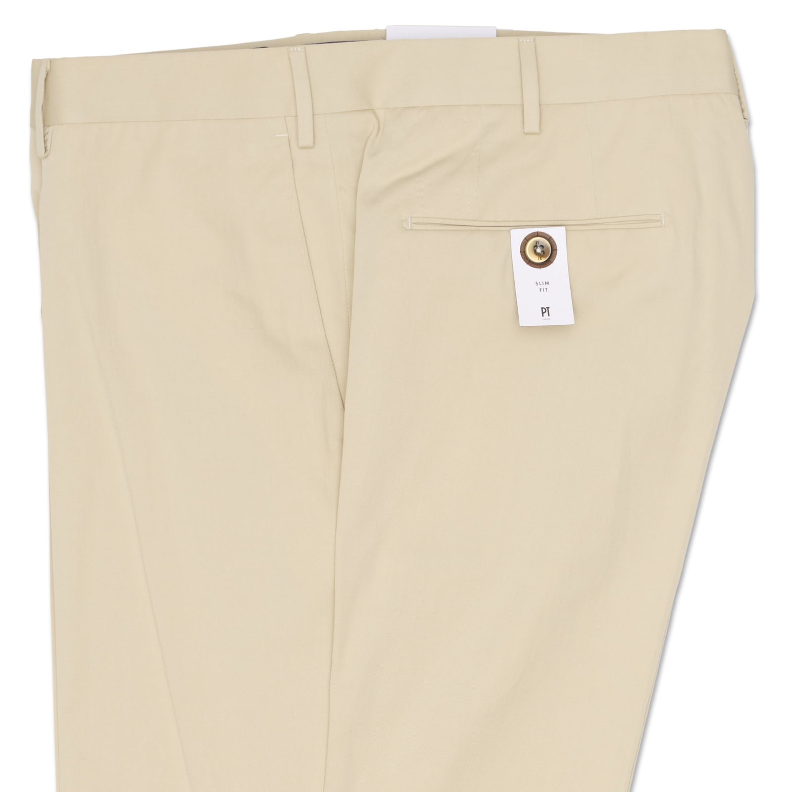 PT PANTALONI TORINO Beige Slim Fit Silkochino Pants NEW EU 60 NEW US 40