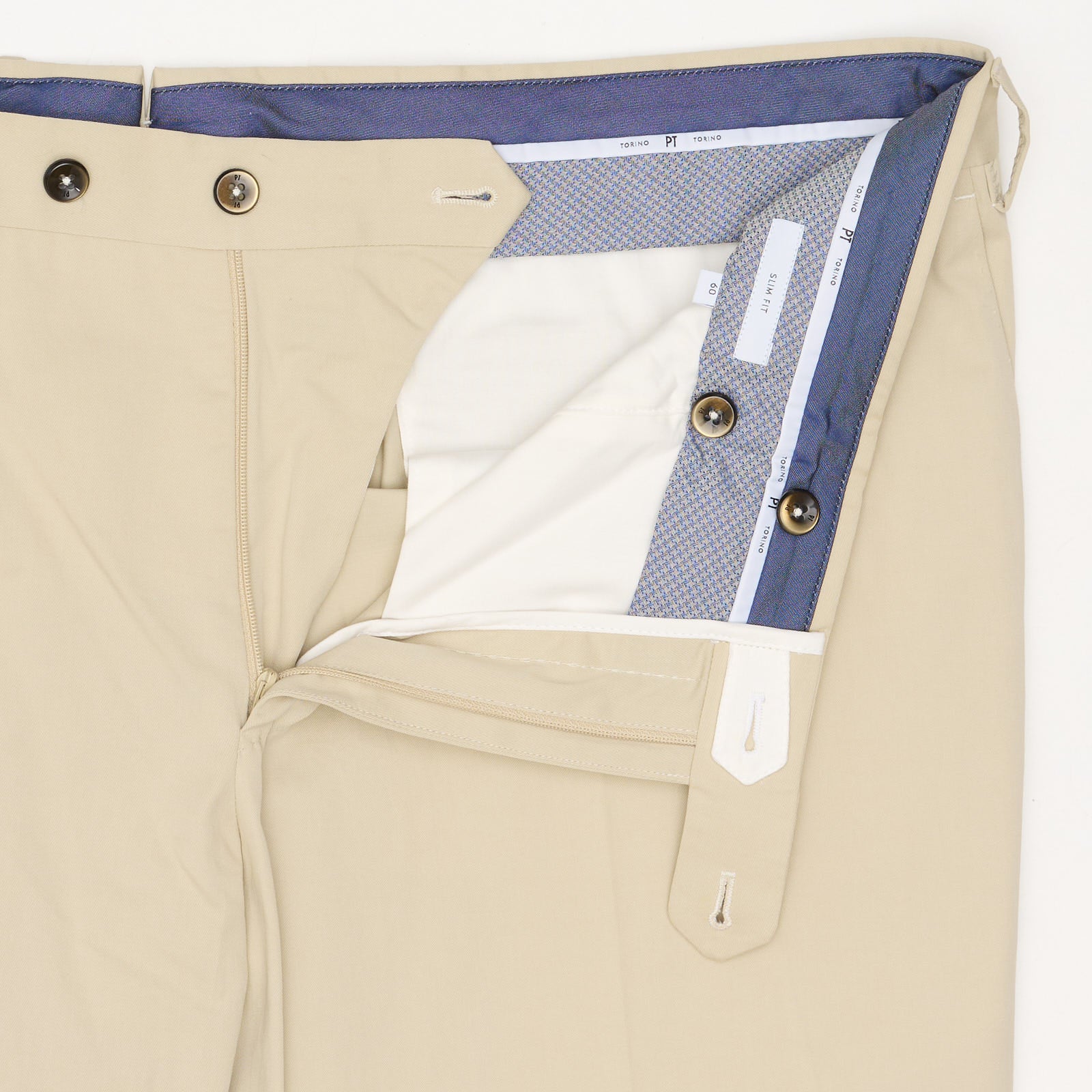 PT PANTALONI TORINO Beige Slim Fit Silkochino Pants NEW EU 60 NEW US 40