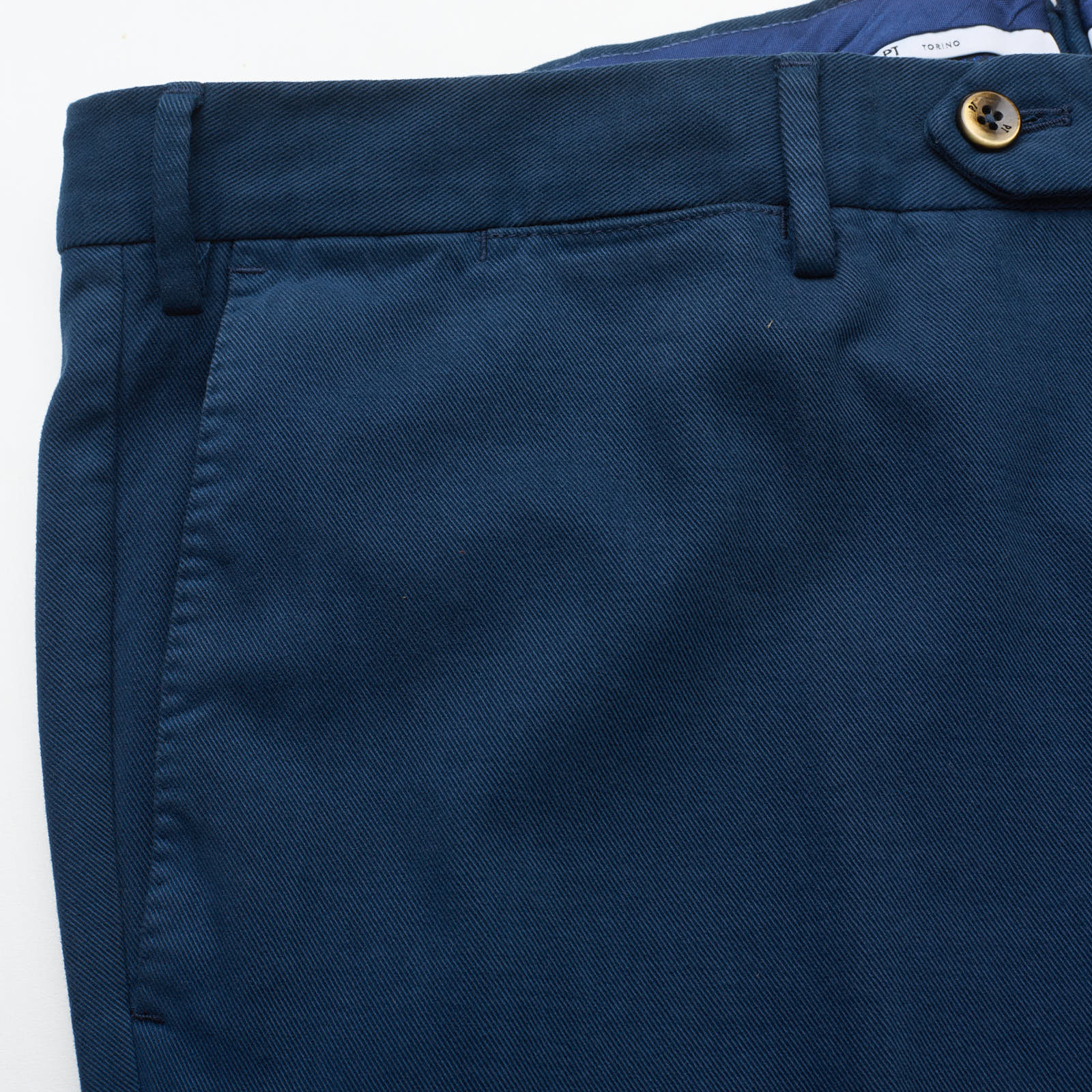 PT PANTALONI TORINO Blue Cotton-Cashmere Superslim Fit Chino Pants EU 56 NEW US 38