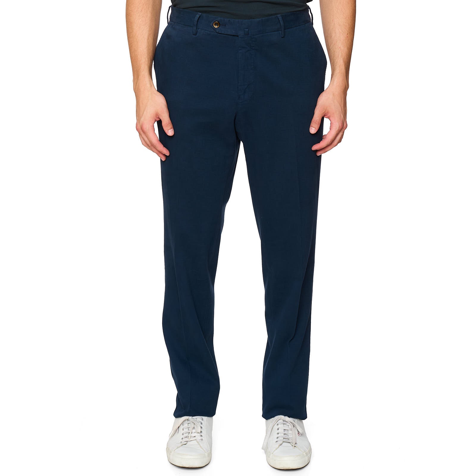 PT PANTALONI TORINO Blue Cotton-Cashmere Superslim Fit Chino Pants EU 56 NEW US 38