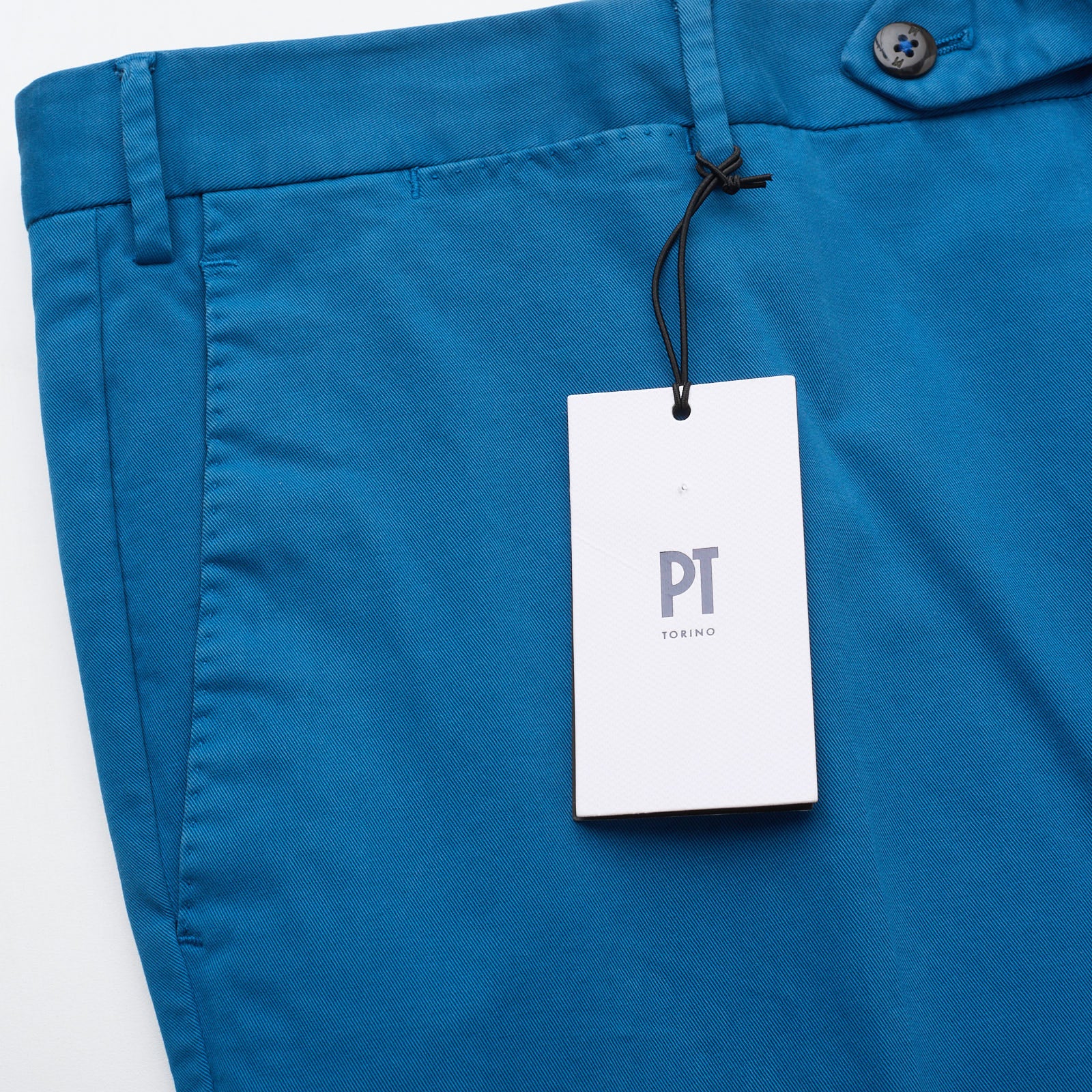 PT PANTALONI TORINO Blue Lyocell-Cotton Slim Fit Chino Pants EU 54 NEW US 36