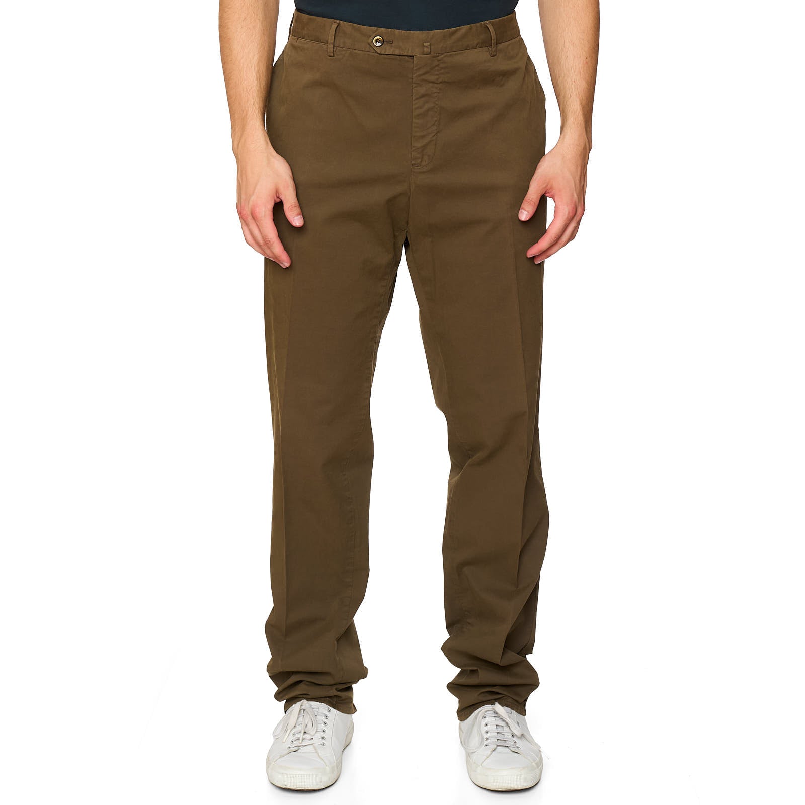 PT PANTALONI TORINO Brown Slim Fit Stretch Cotton Chino Pants NEW