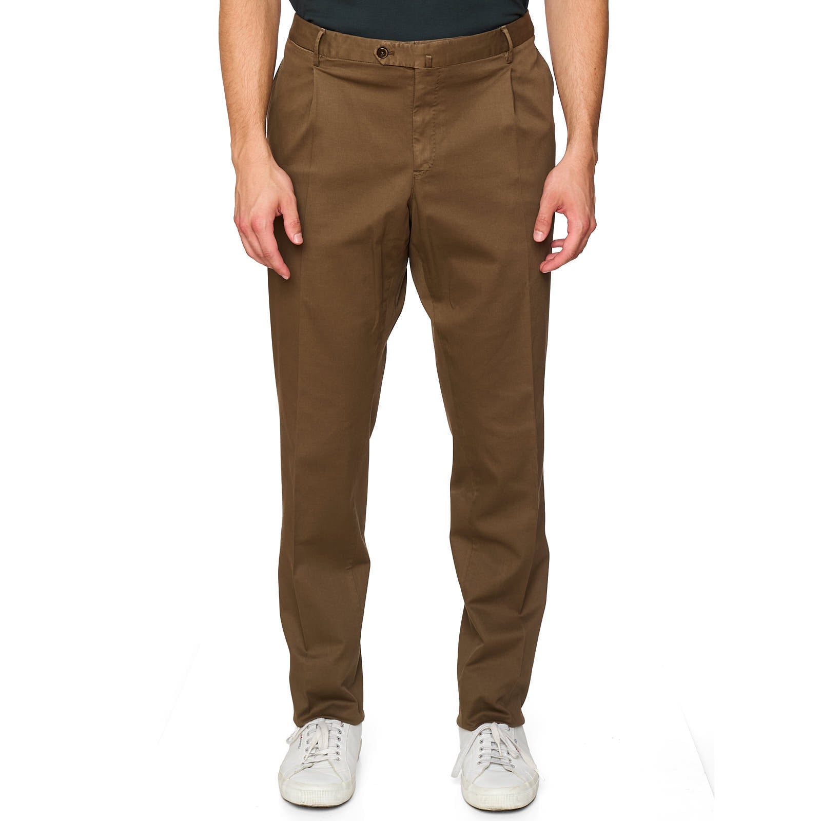 PT PANTALONI TORINO Brown Super Slim Fit Stretch Cotton Chino Pants EU 56 NEW US 40