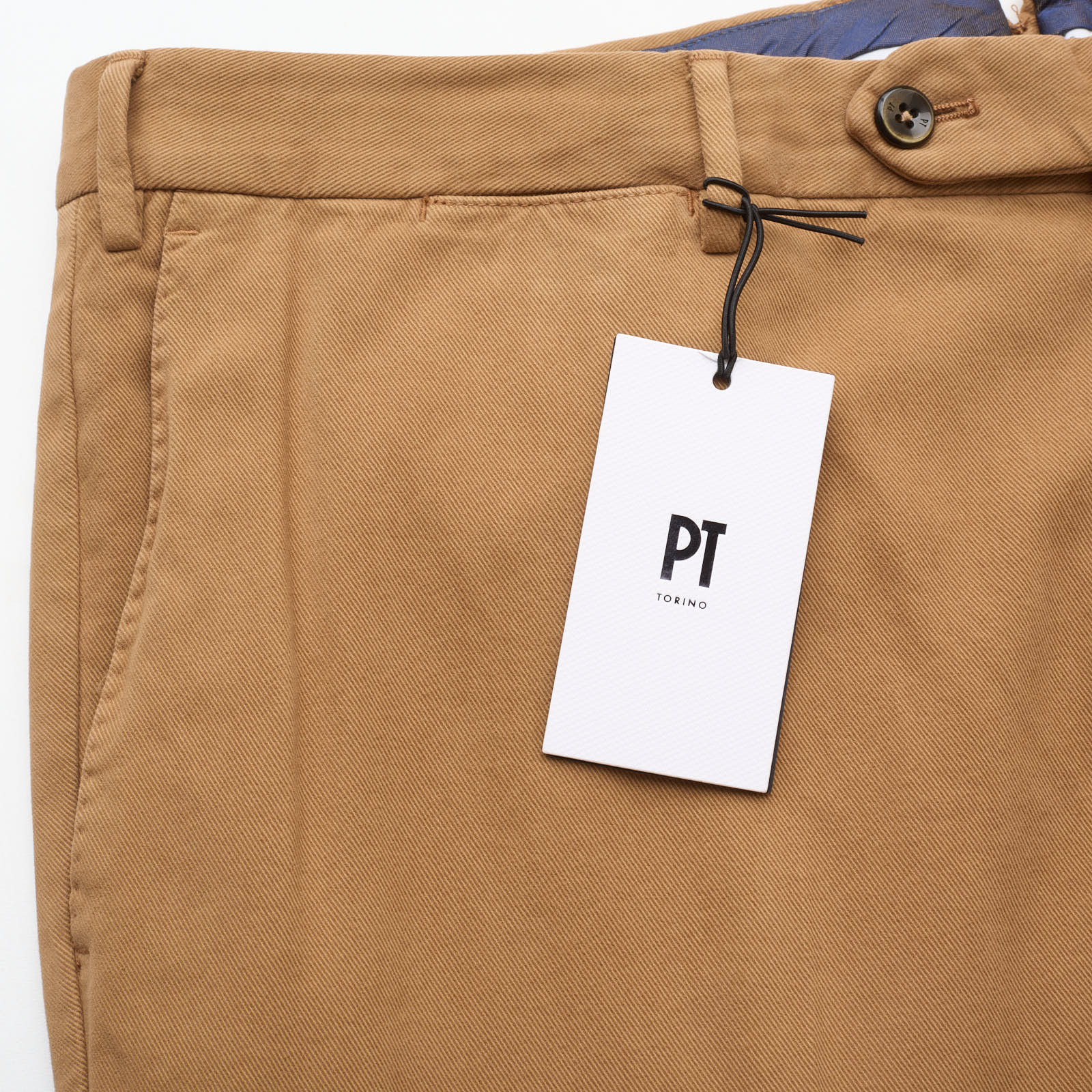 PT PANTALONI TORINO Brown Superslim Fit Cotton-Cashmere Chino Pants NEW