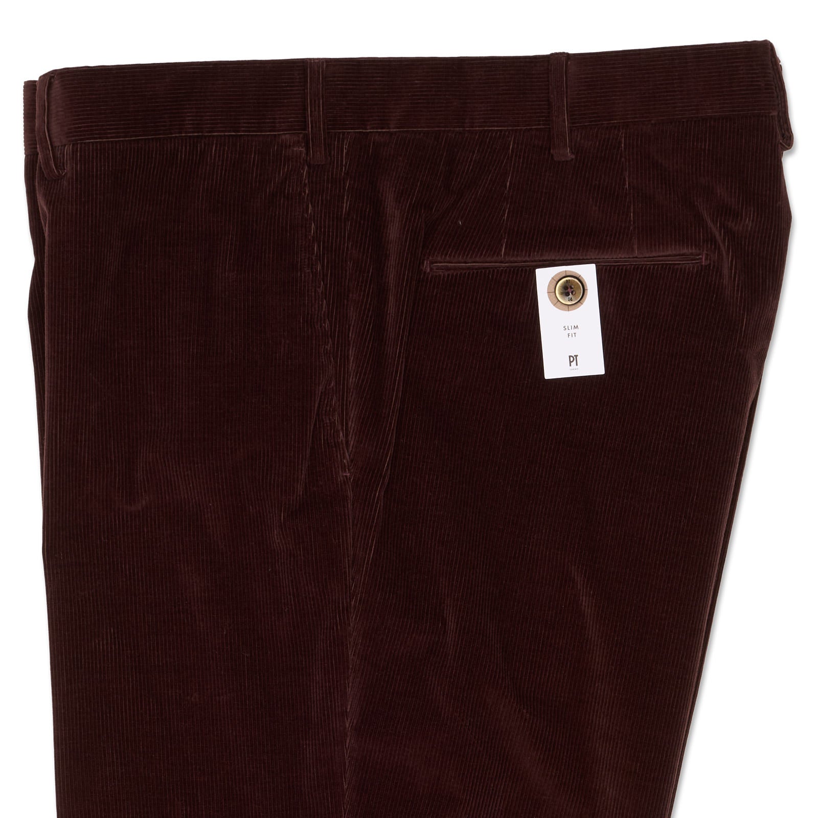 PT PANTALONI TORINO Burgundy Slim Fit Corduroy Chino Pants EU 58 NEW US 40