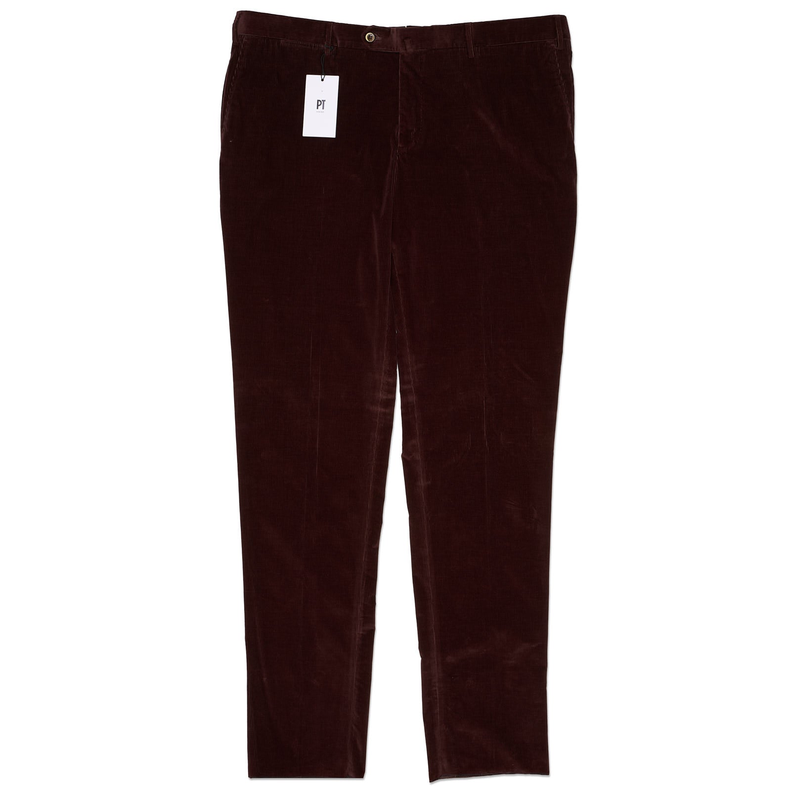 PT PANTALONI TORINO Burgundy Slim Fit Corduroy Chino Pants EU 58 NEW US 40