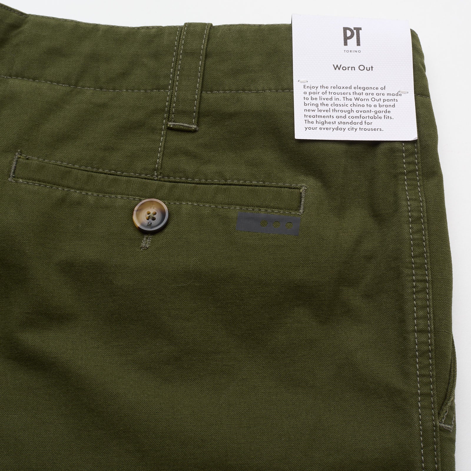 PT PANTALONI TORINO Dark Green Shot Fit Worn Out Deluxe Cotton Chino Pants NEW