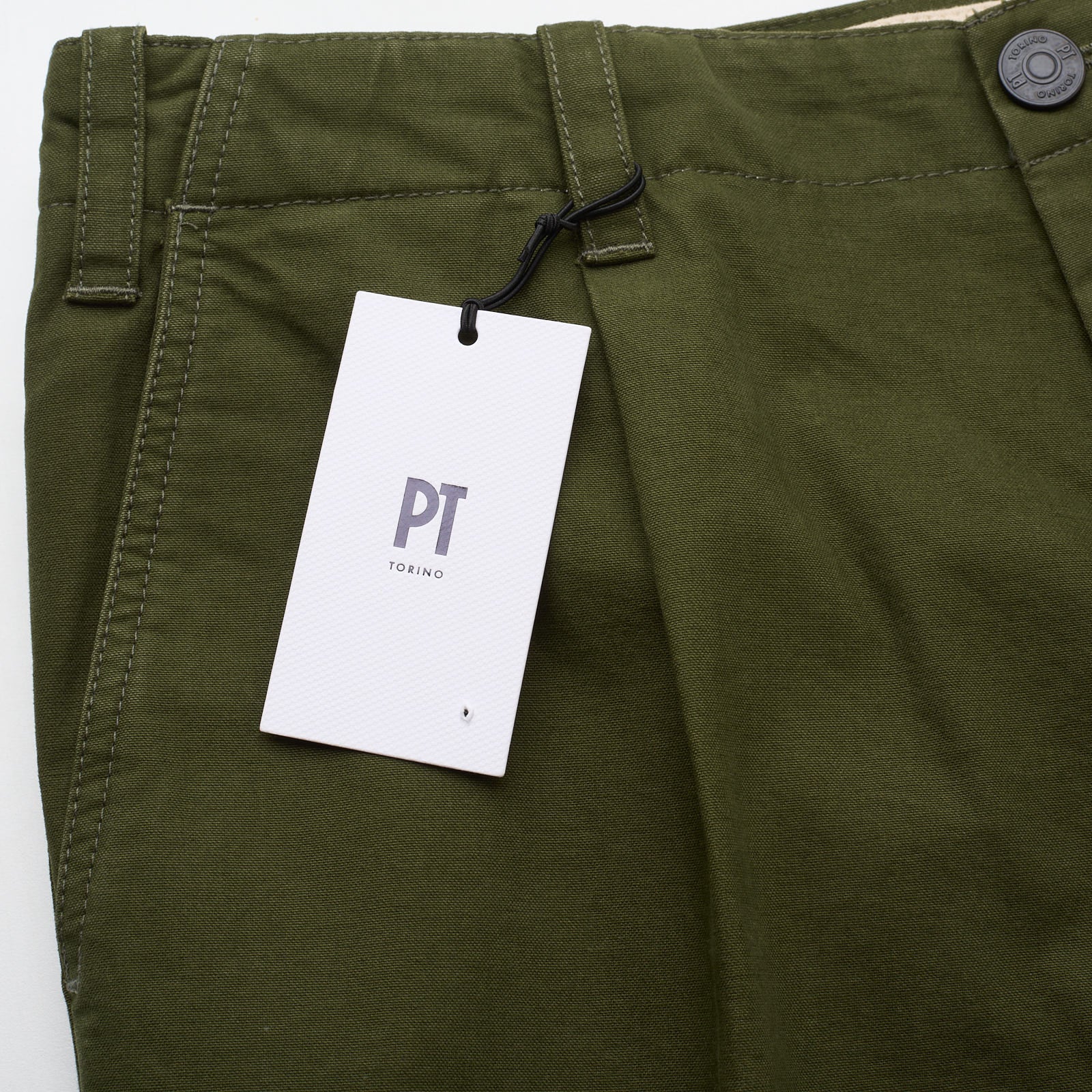 PT PANTALONI TORINO Dark Green Shot Fit Worn Out Deluxe Cotton Chino Pants NEW