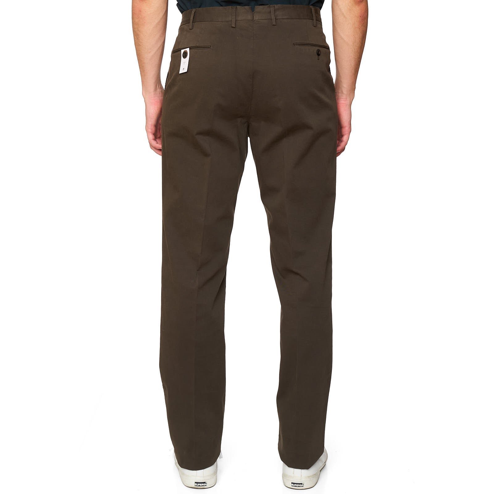 PT PANTALONI TORINO Taupe Cotton-Elastane Slim Fit Chino Pants NEW