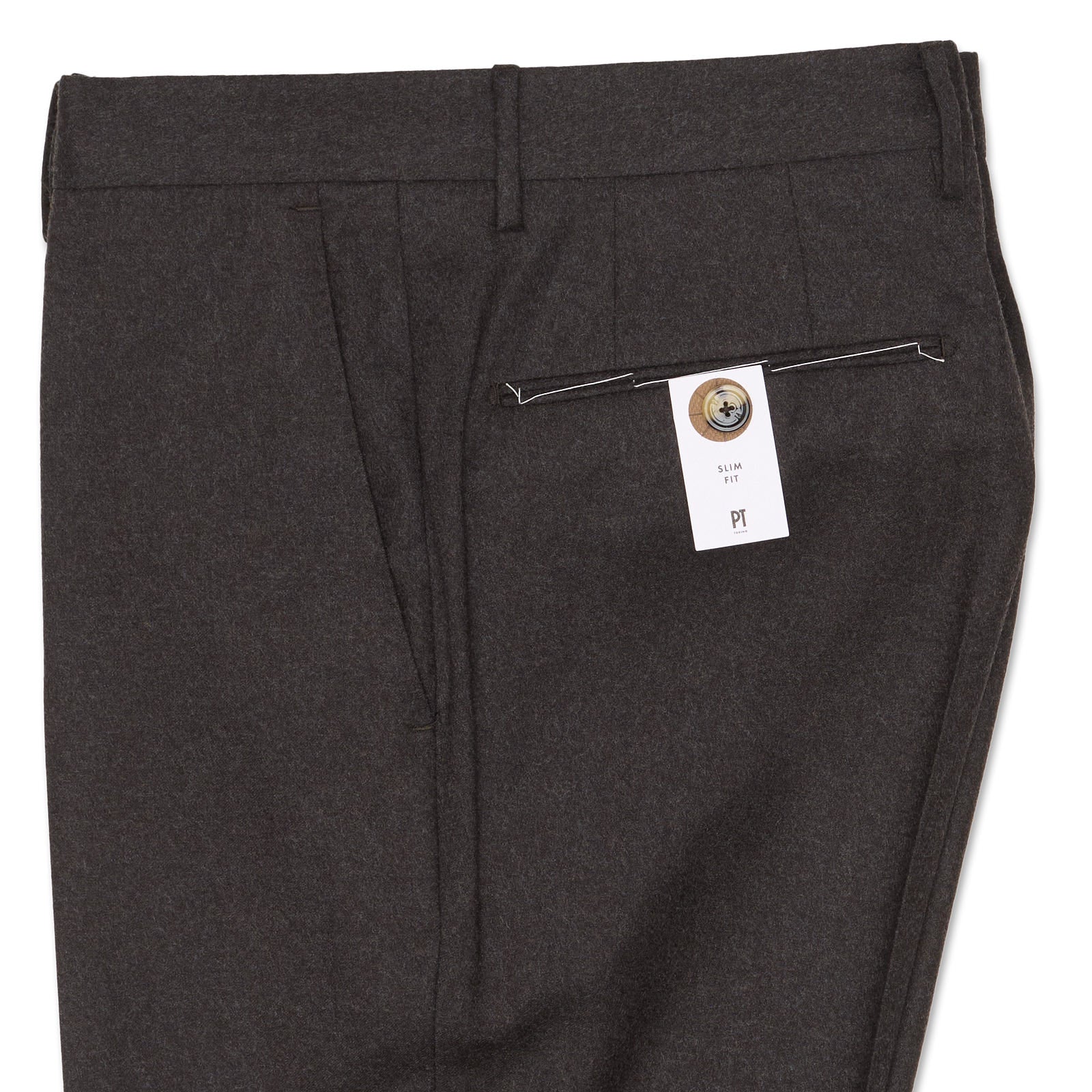 PT PANTALONI TORINO Gray Flannel Dress Pants EU 46 NEW US 30