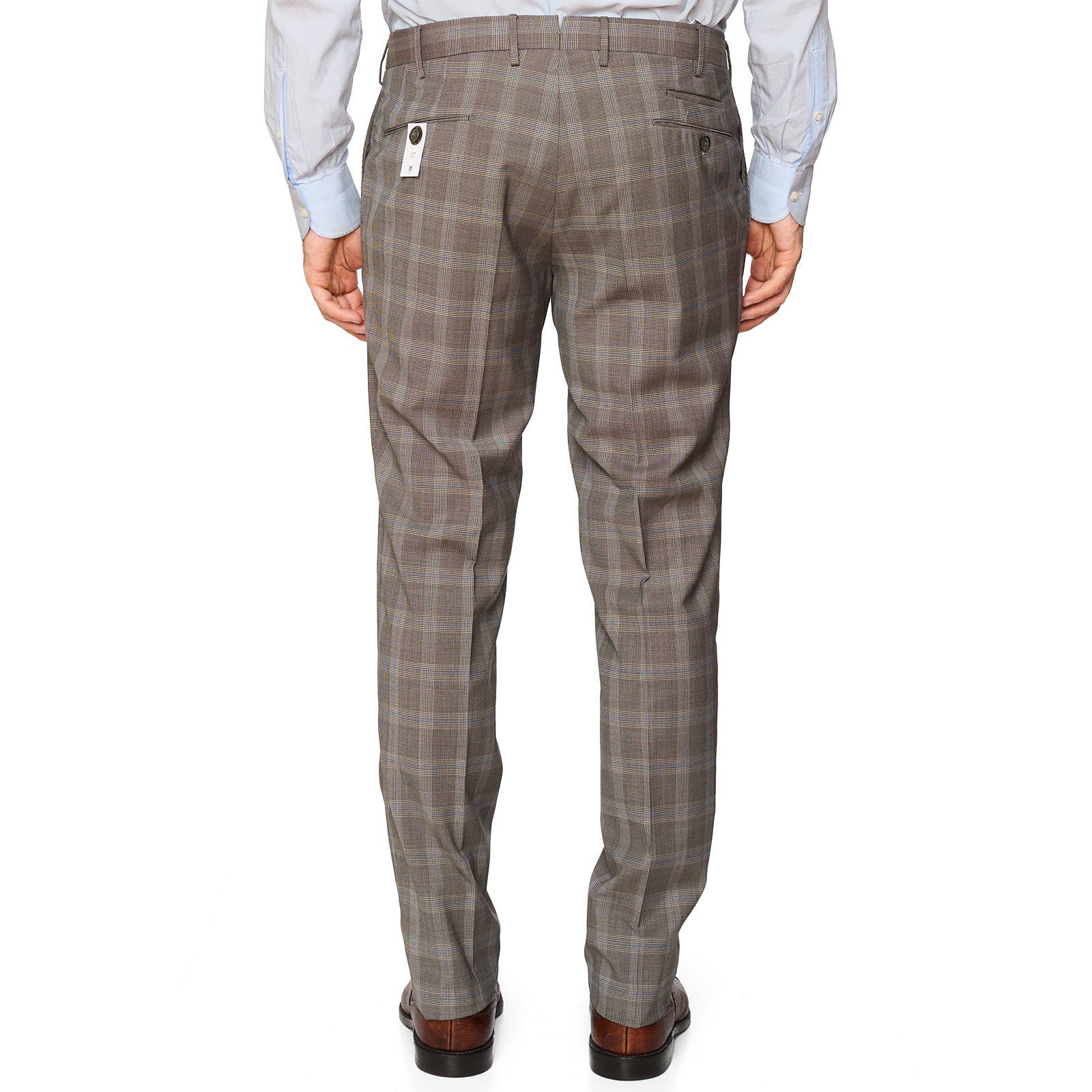 PT PANTALONI TORINO Gray Plaid Stretch Techno Wool Slim Fit Dress Pant