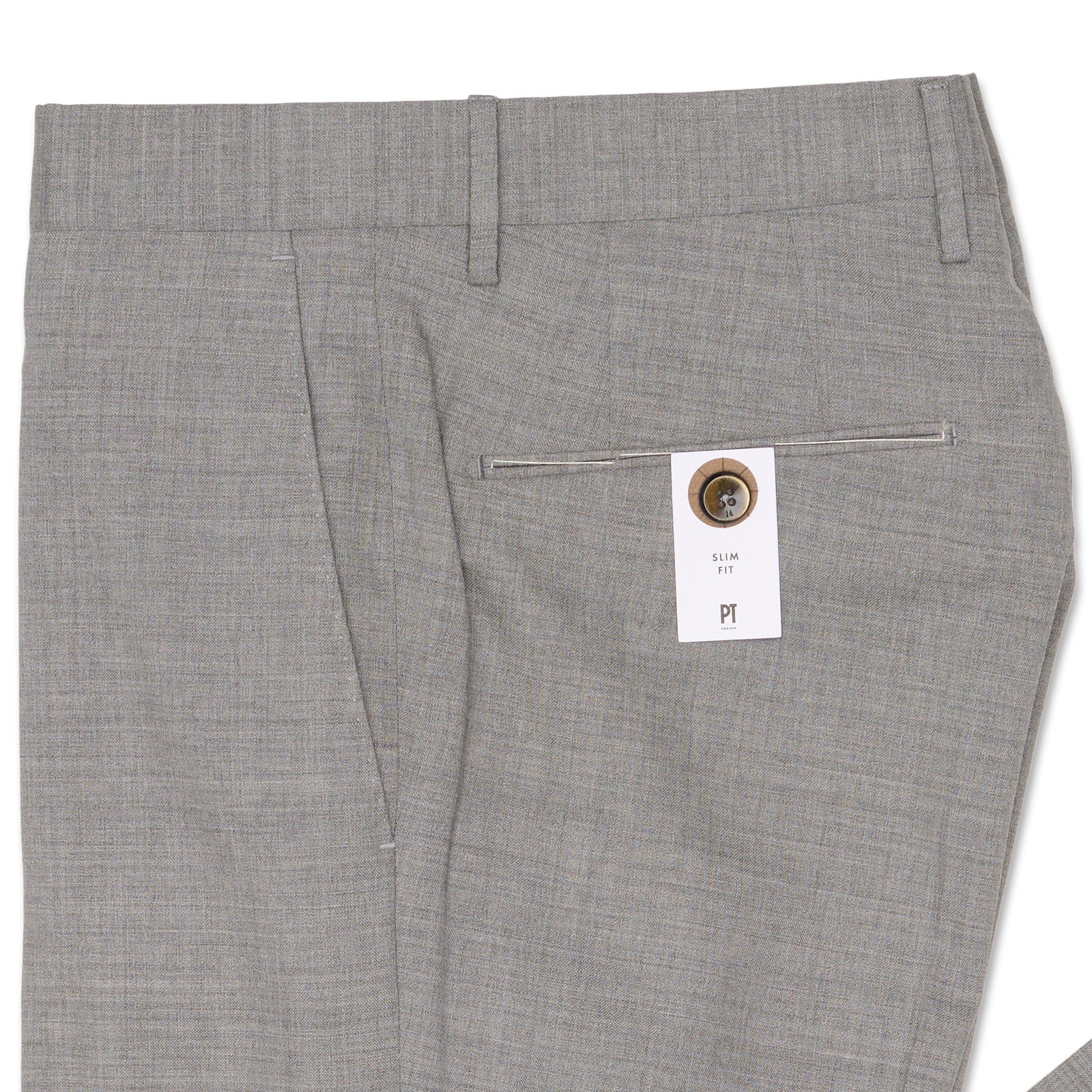 PT PANTALONI TORINO Light Gray Virgin Wool Slim Fit Dress Pants EU 46 NEW US 30