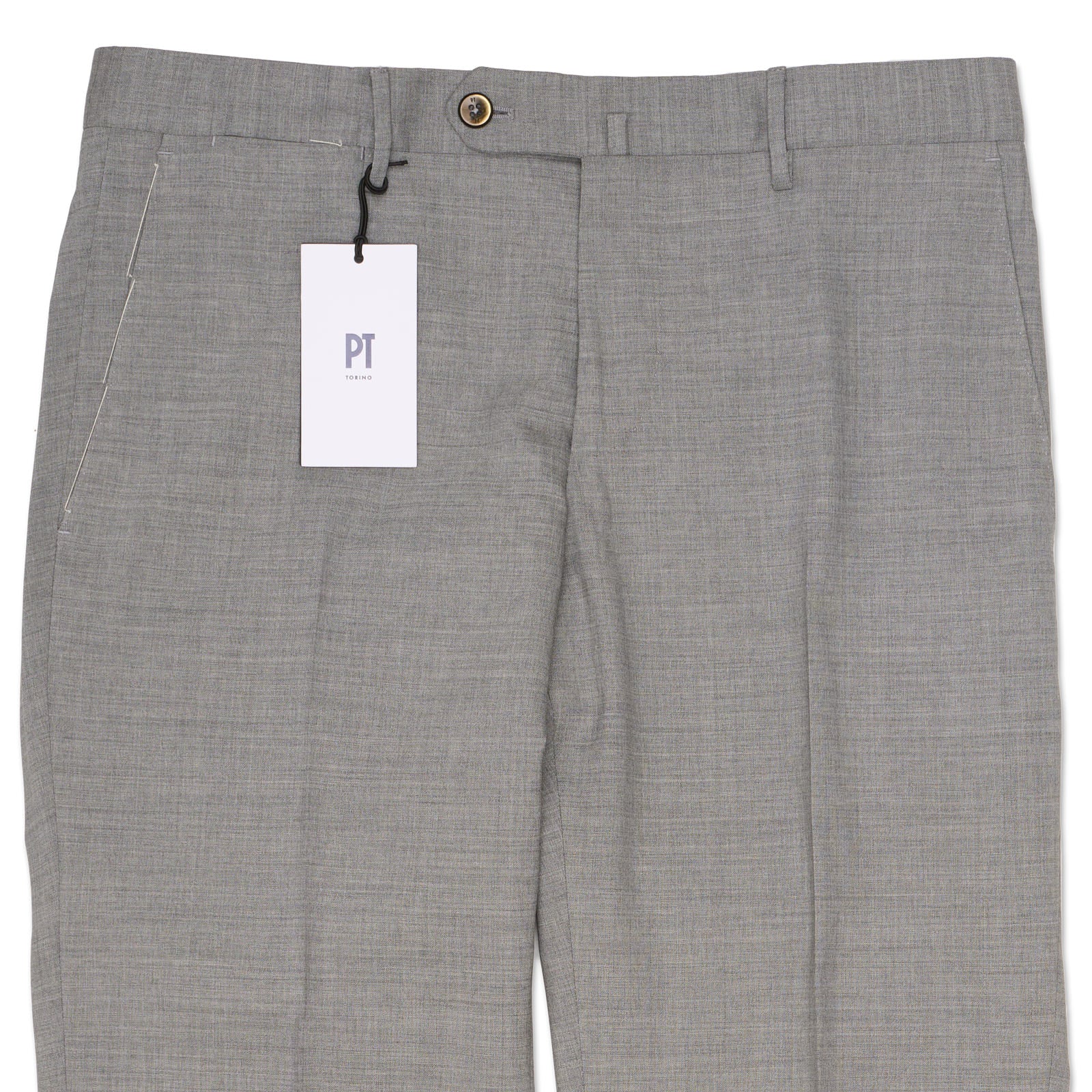 PT PANTALONI TORINO Light Gray Virgin Wool Slim Fit Dress Pants EU 46 NEW US 30