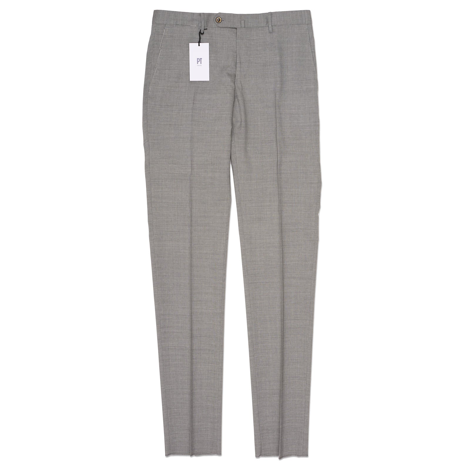 PT PANTALONI TORINO Light Gray Virgin Wool Slim Fit Dress Pants EU 46 NEW US 30