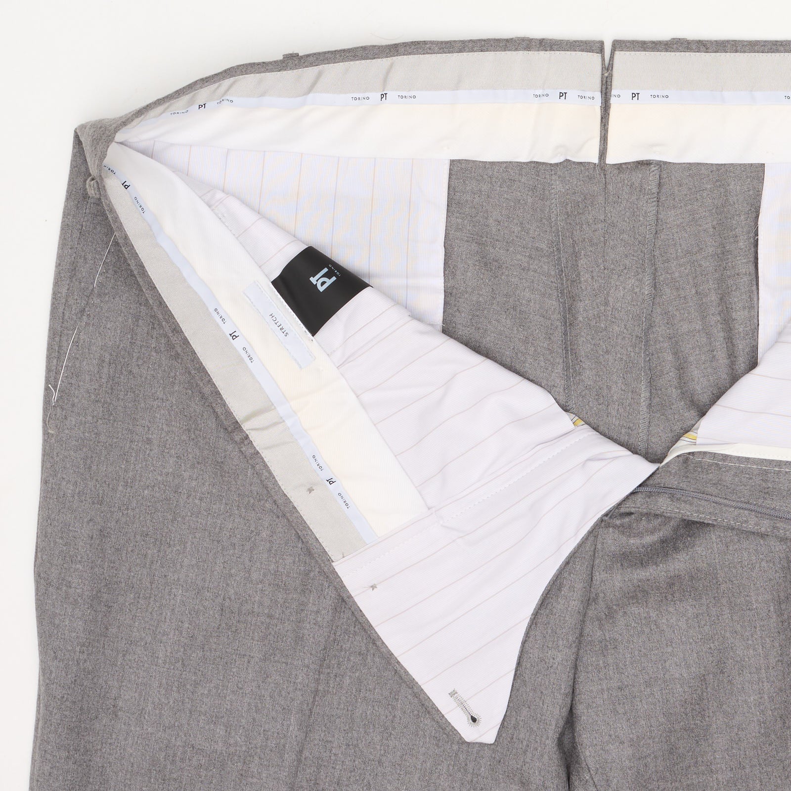 PT PANTALONI TORINO Light Gray Virgin Wool Slim Fit Dress Pants EU 58 NEW US 40