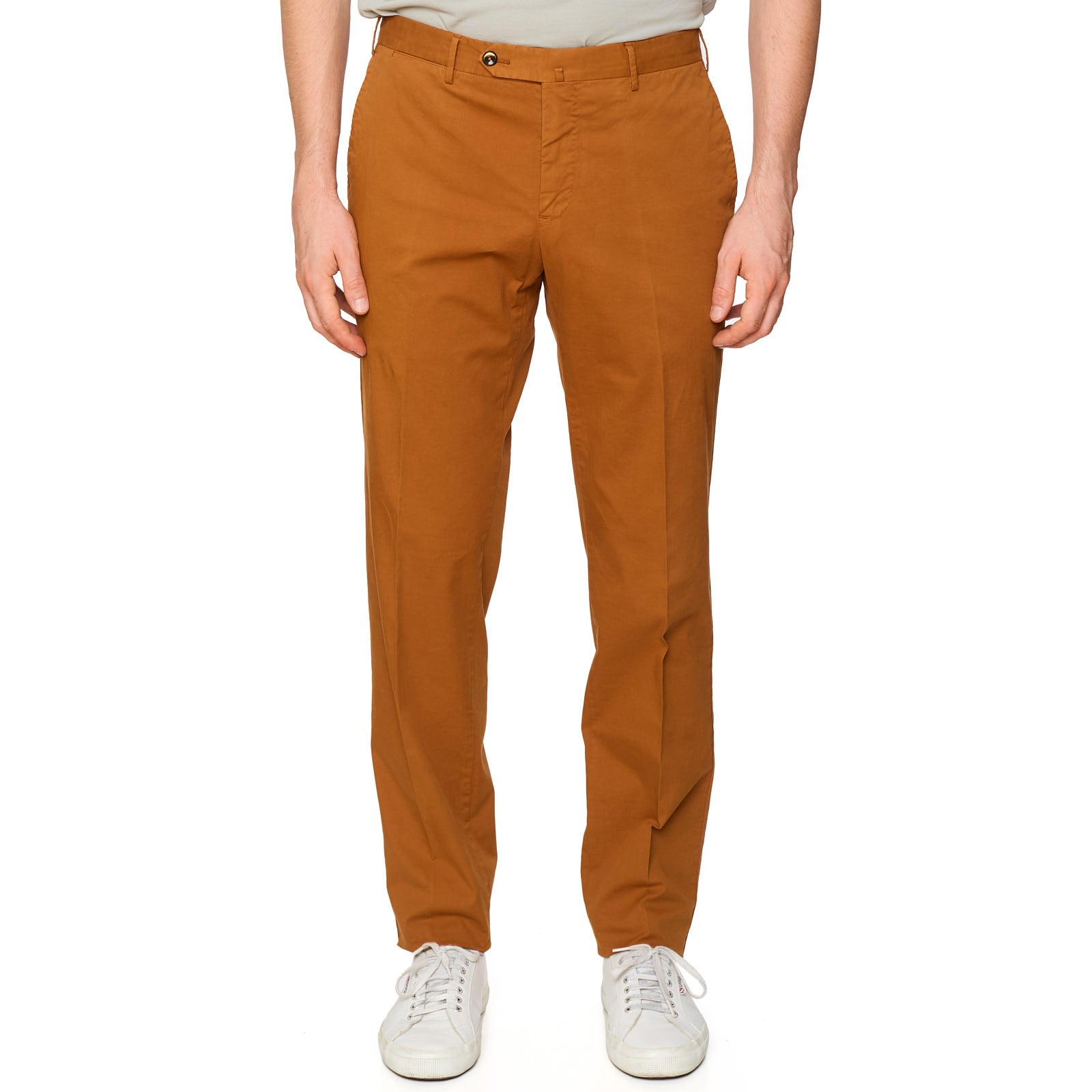 PT PANTALONI TORINO Burnt Orange Slim Fit Stretch Chino Pants NEW