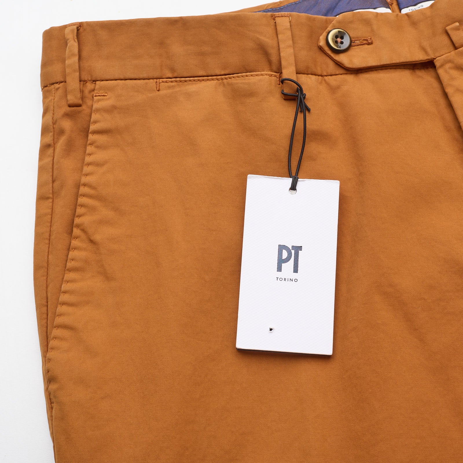 PT PANTALONI TORINO Burnt Orange Slim Fit Stretch Chino Pants NEW