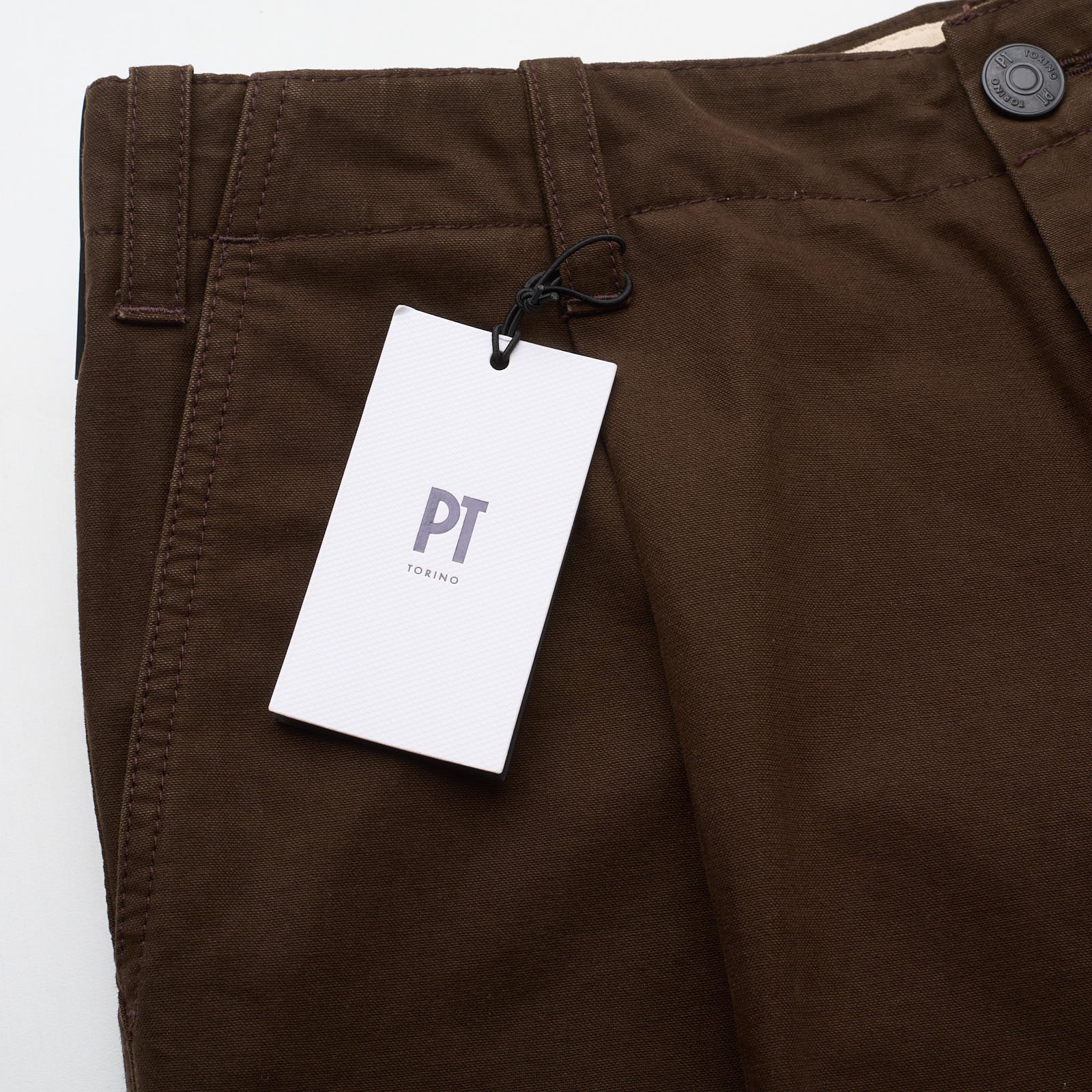 PT PANTALONI TORINO Brown "Worn Out" Shot Fit Stretch Chino Pants NEW