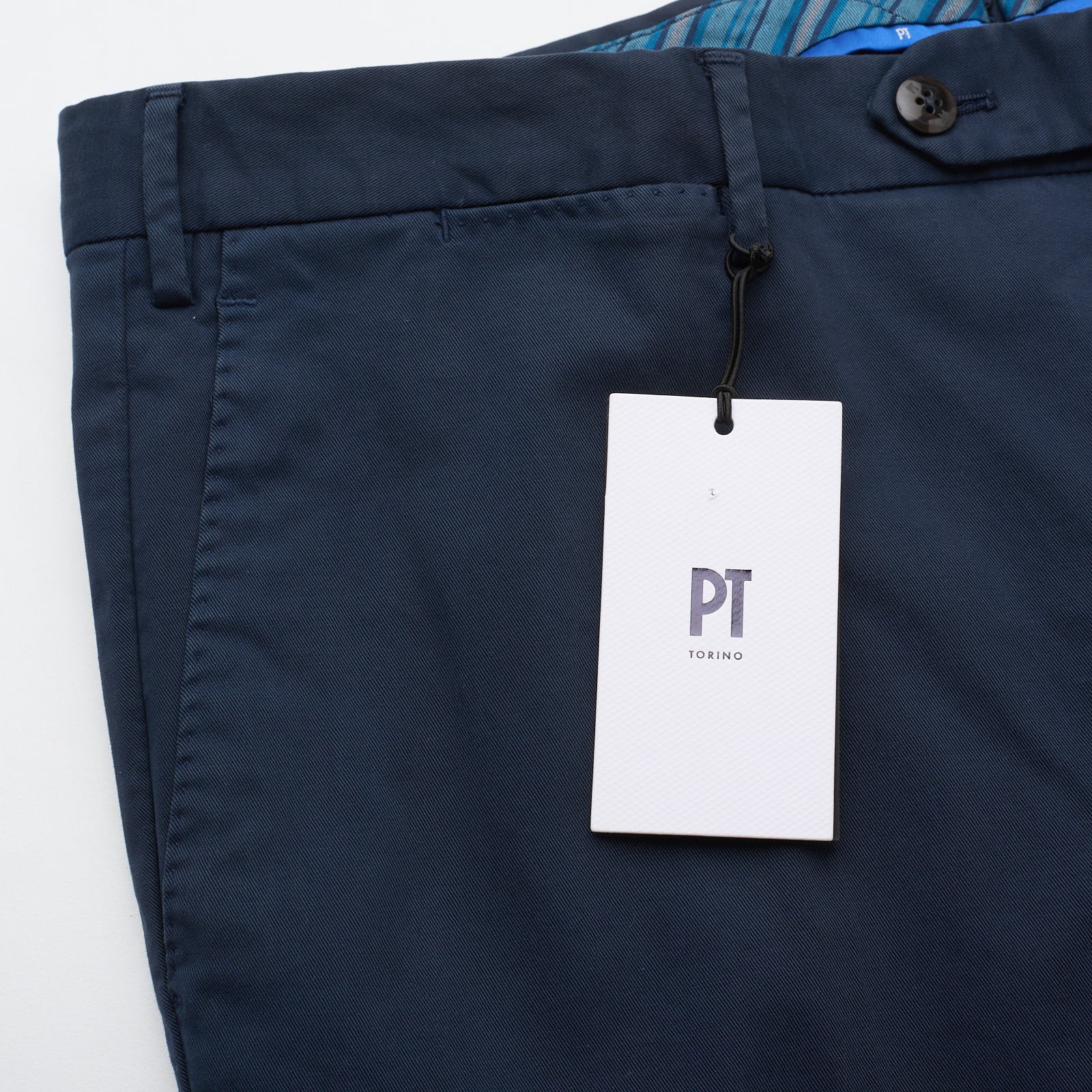 PT PANTALONI TORINO Slim Fit Navy Blue Cotton Chino Pants EU 54 NEW US 36