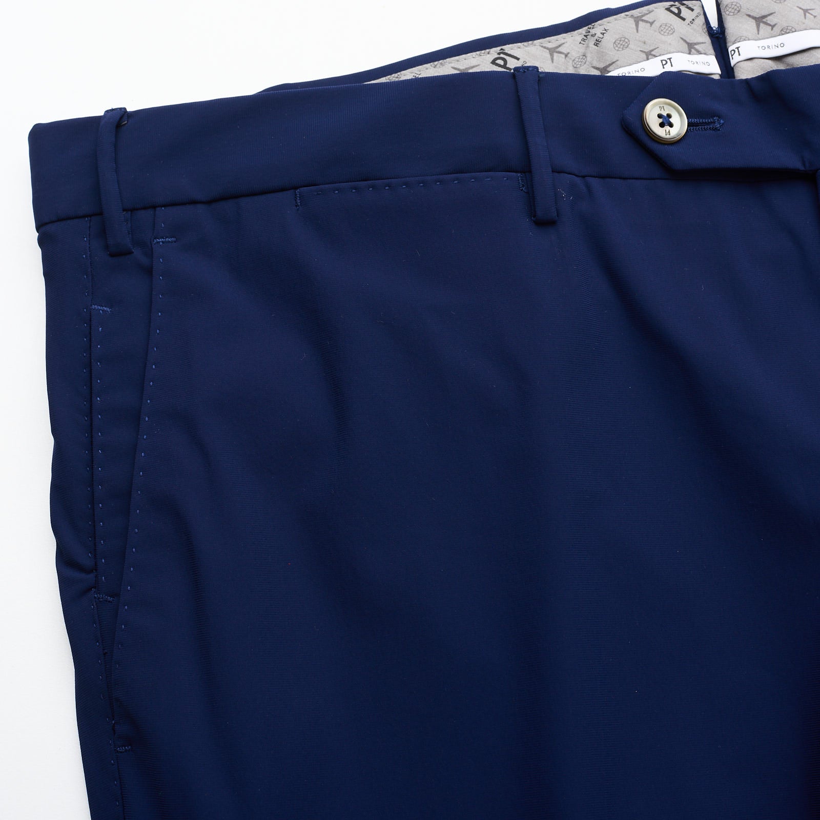 PT PANTALONI TORINO Superslim Blue Stretch Dress Pants EU 56 NEW US 38