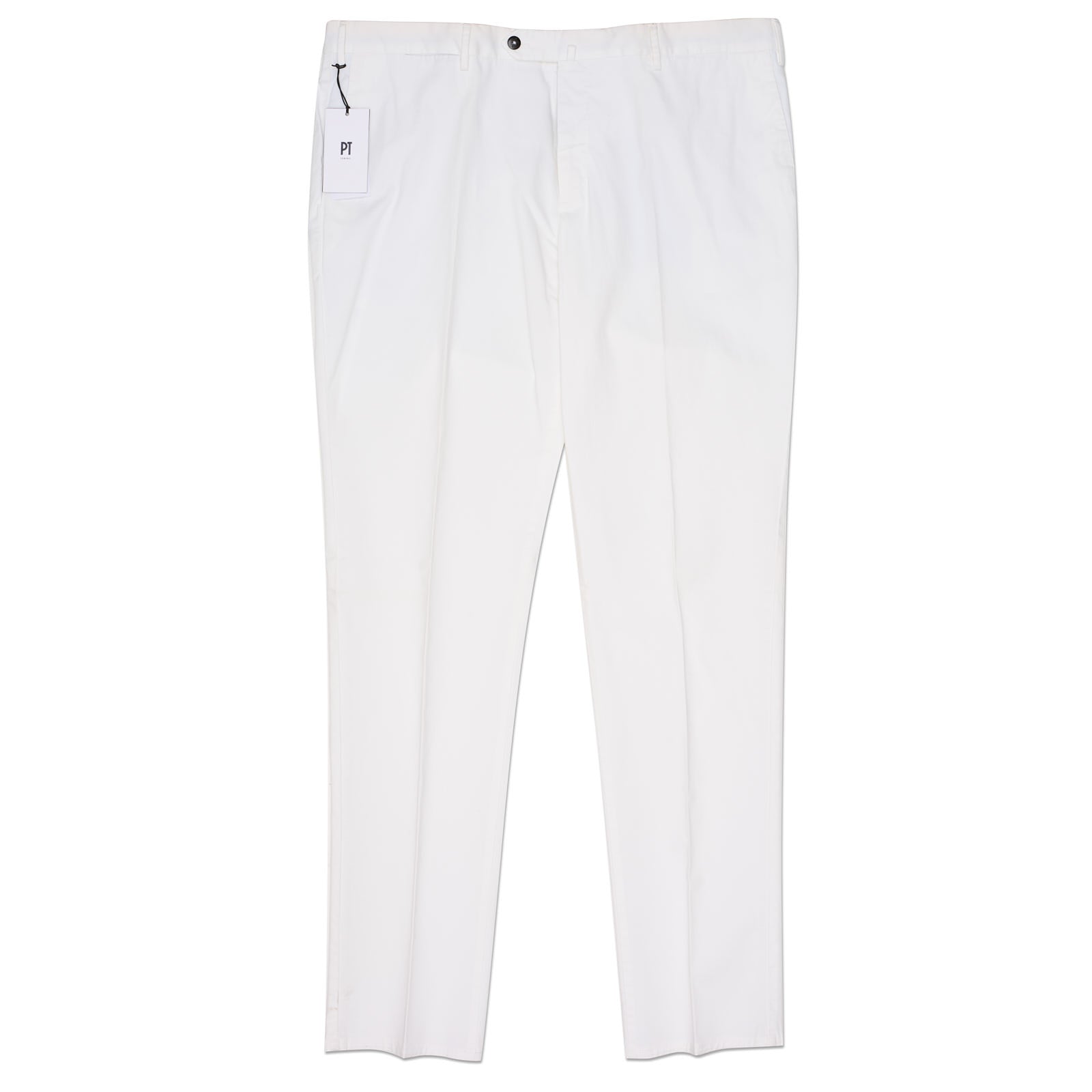 PT PANTALONI TORINO White Slim Fit Cotton Stretch Chino Pants NEW