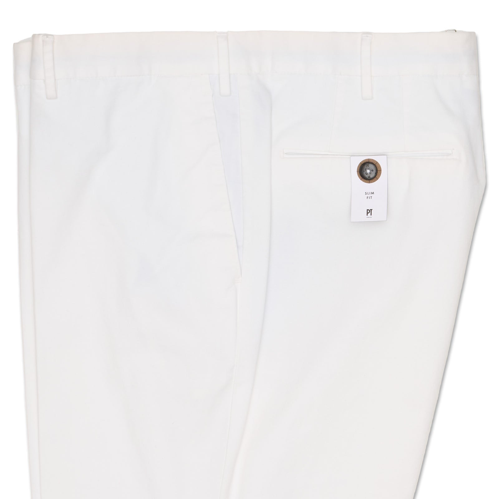 PT PANTALONI TORINO White Slim Fit Cotton Stretch Chino Pants NEW