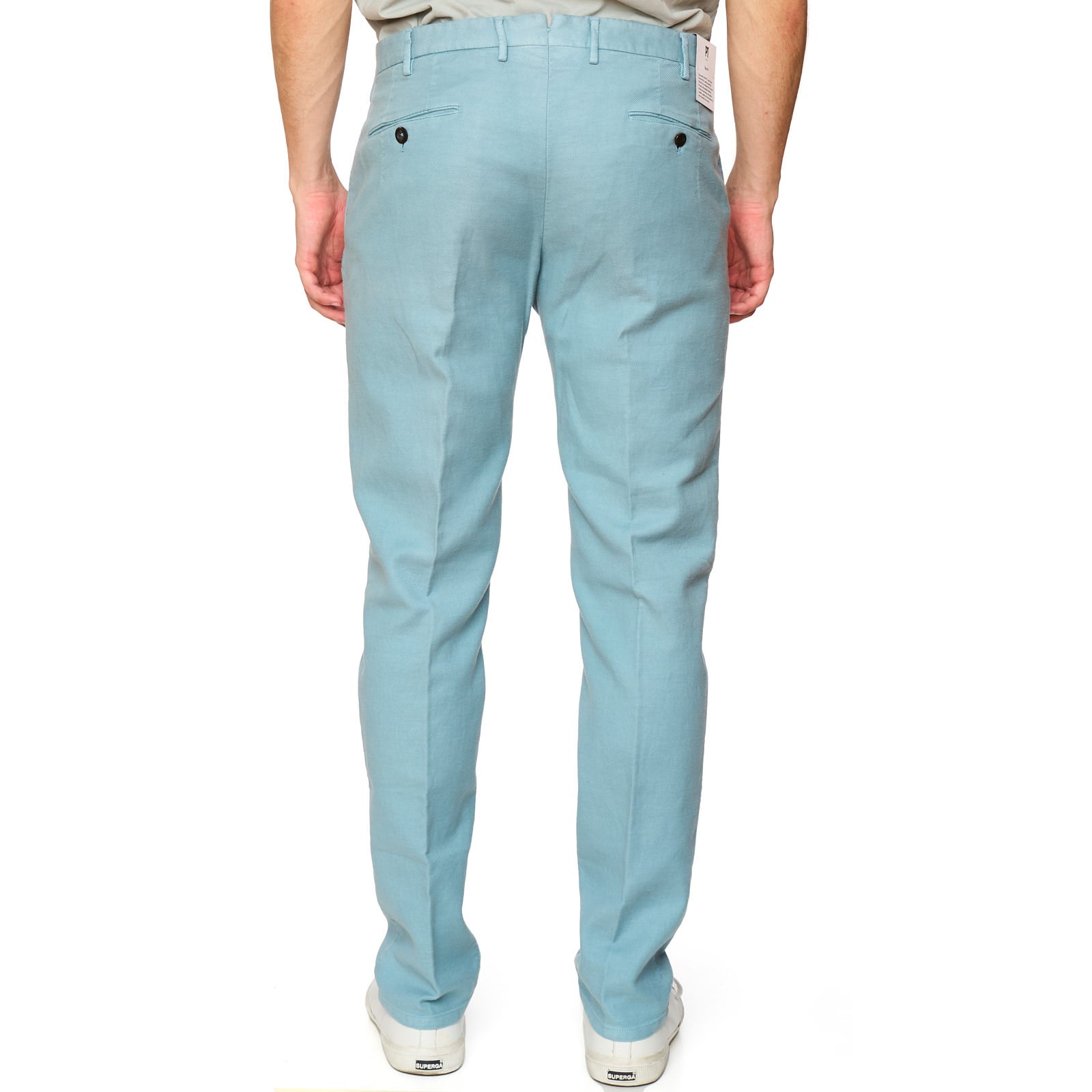 PT PANTALONI TORINO "Madison" Light Blue Cotton-Linen Chino Pants NEW