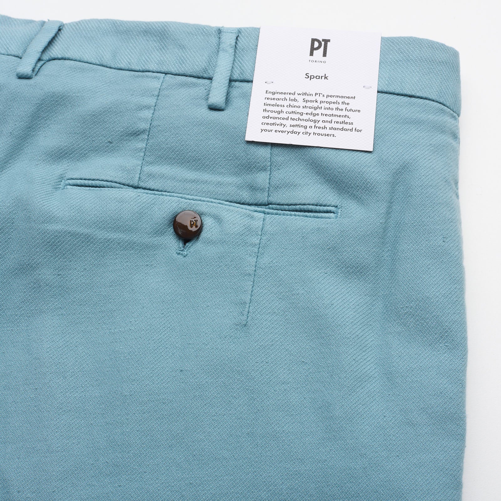 PT PANTALONI TORINO "Madison" Light Blue Cotton-Linen Chino Pants NEW