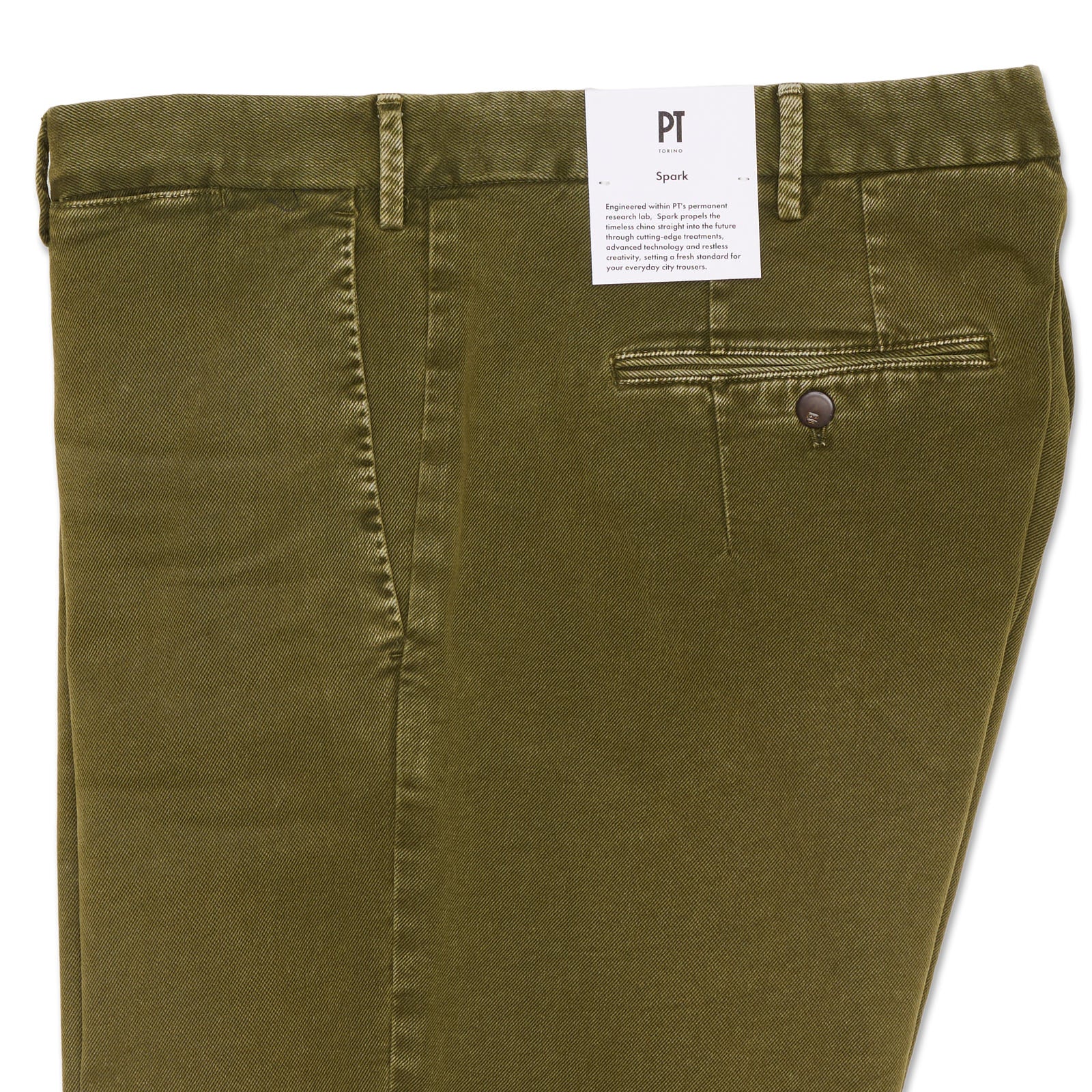 PT PANTALONI TORINO "Spark" Green Cotton Stretch Chino Pants EU 58 NEW US 42