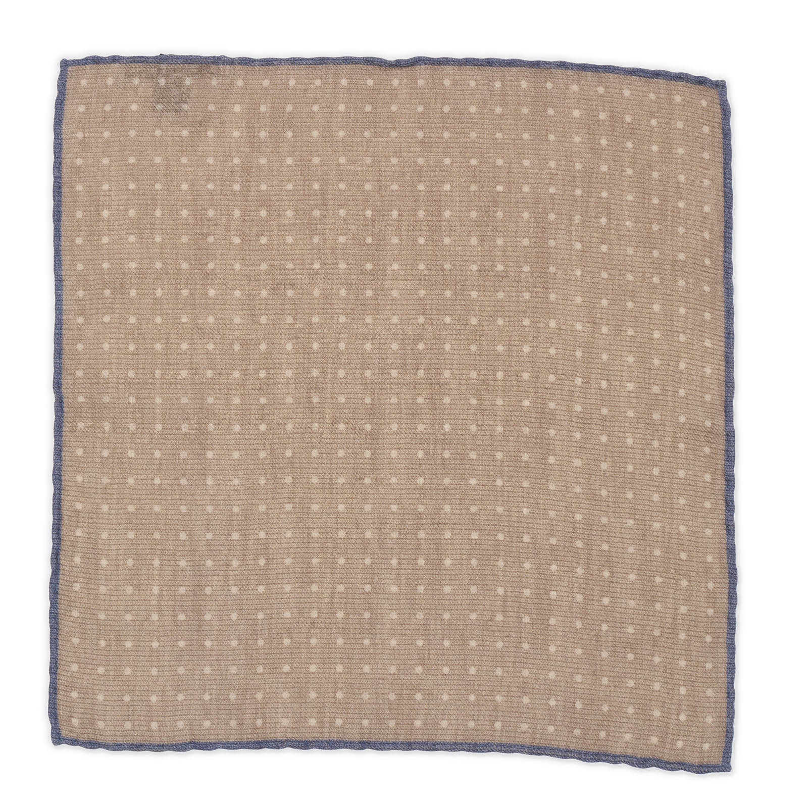 ROSI Handmade Light Brown Dot Wool Pocket Square NEW 30cm x 30cm