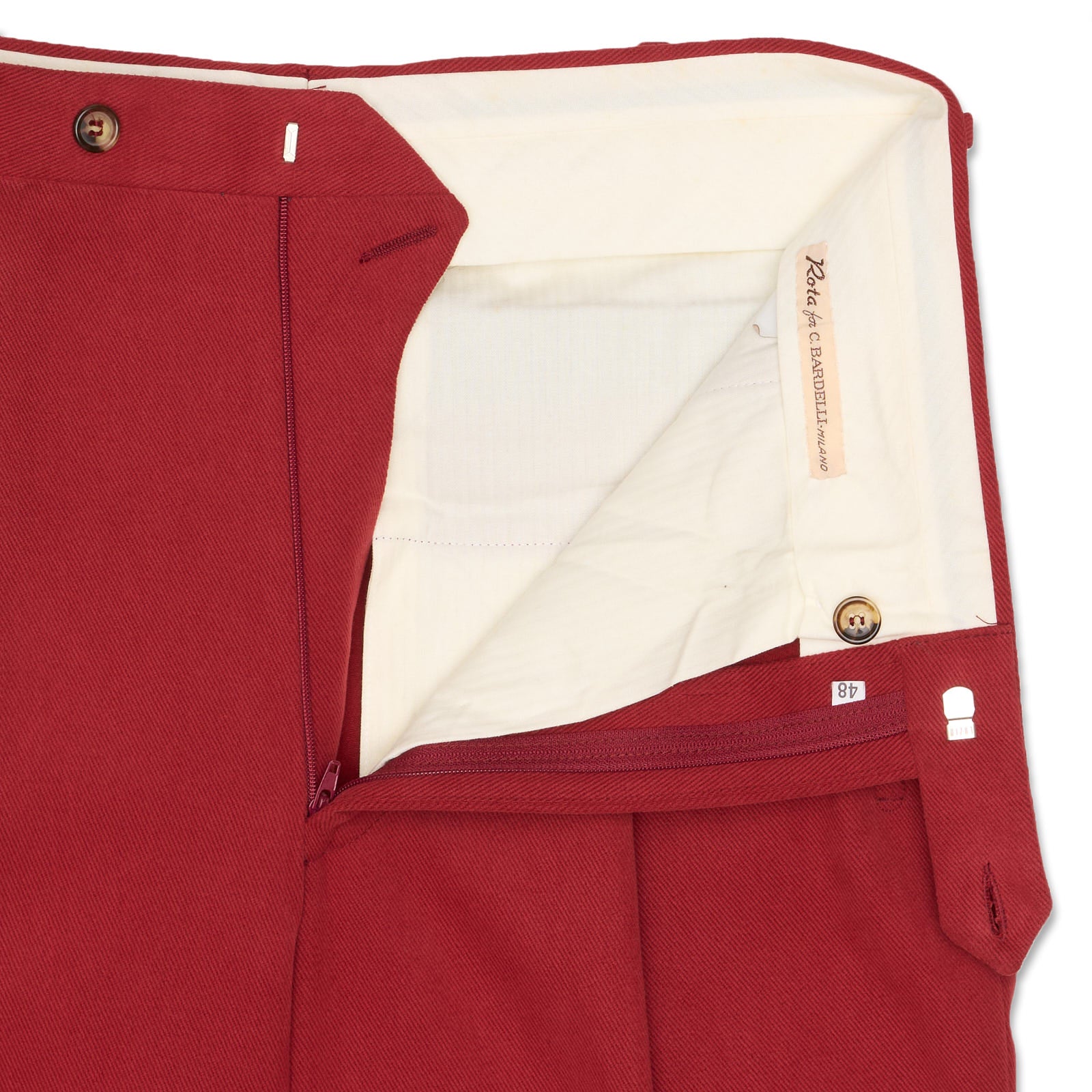 ROTA for Bardelli Red Cotton Twill Pants EU 48 NEW US 32