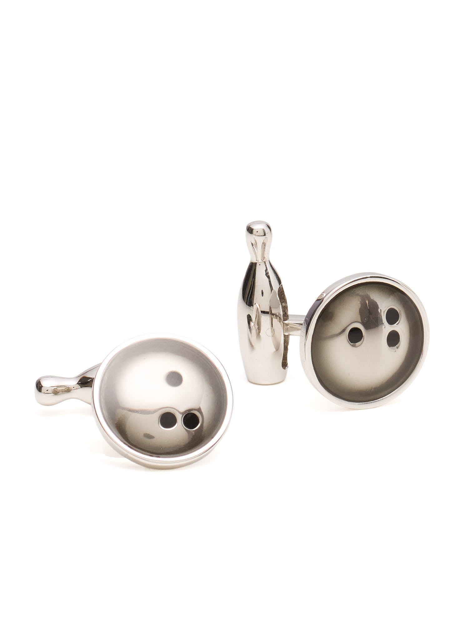 TATEOSSIAN London Bowling Silver Tone Cufflinks NEW