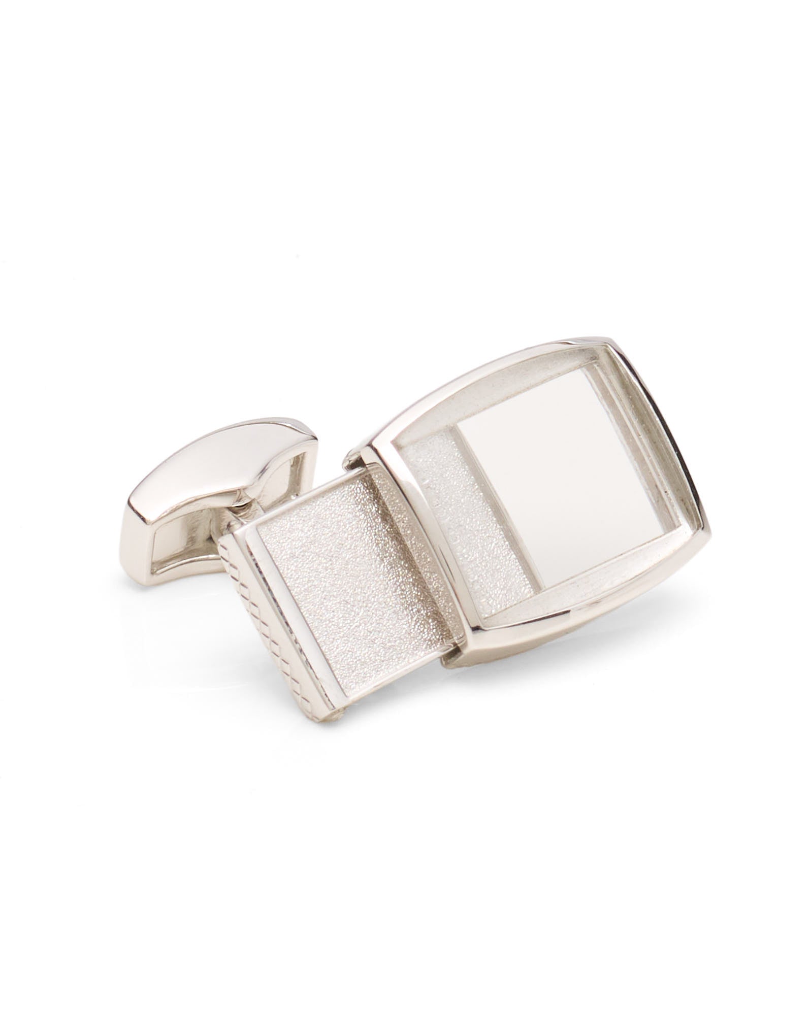 TATEOSSIAN London Photo Frame Square Silver Tone Cufflinks NEW