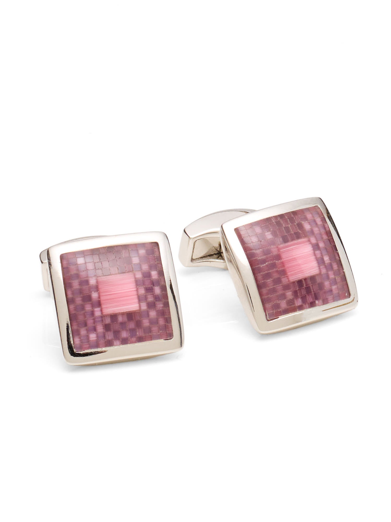 RT by TATEOSSIAN London Square Pink Glass Mosaic Cufflinks NEW