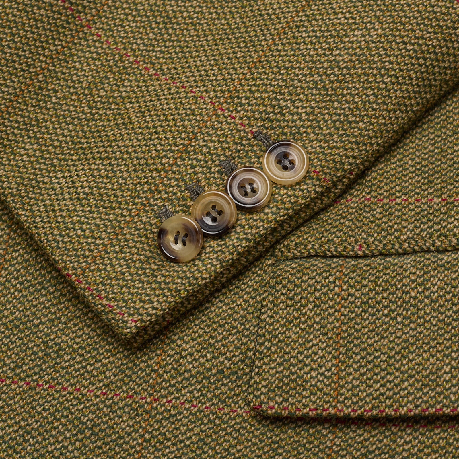 RUBINACCI LH Bespoke Handmade Plaid Tweed Wool 3 Piece Suit EU 52 US 42