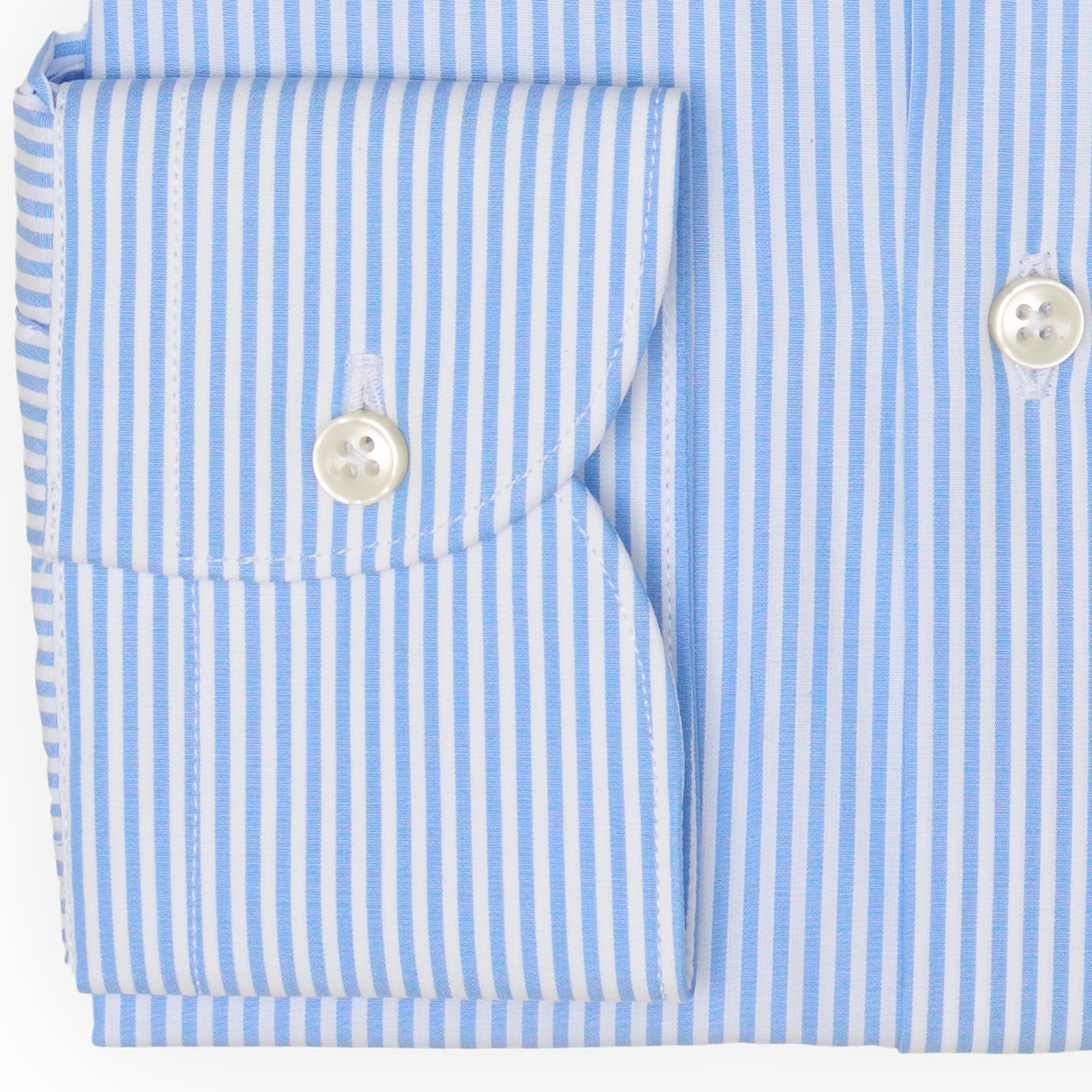 SARTORIA CAMPO Napoli Blue Striped Poplin Cotton Dress Shirt EU 37 NEW US 14.5