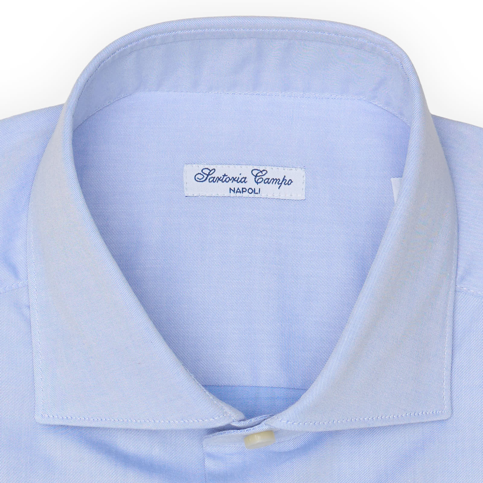 SARTORIA CAMPO Napoli Blue Twill Cotton Dress Shirt EU 38 NEW US 15
