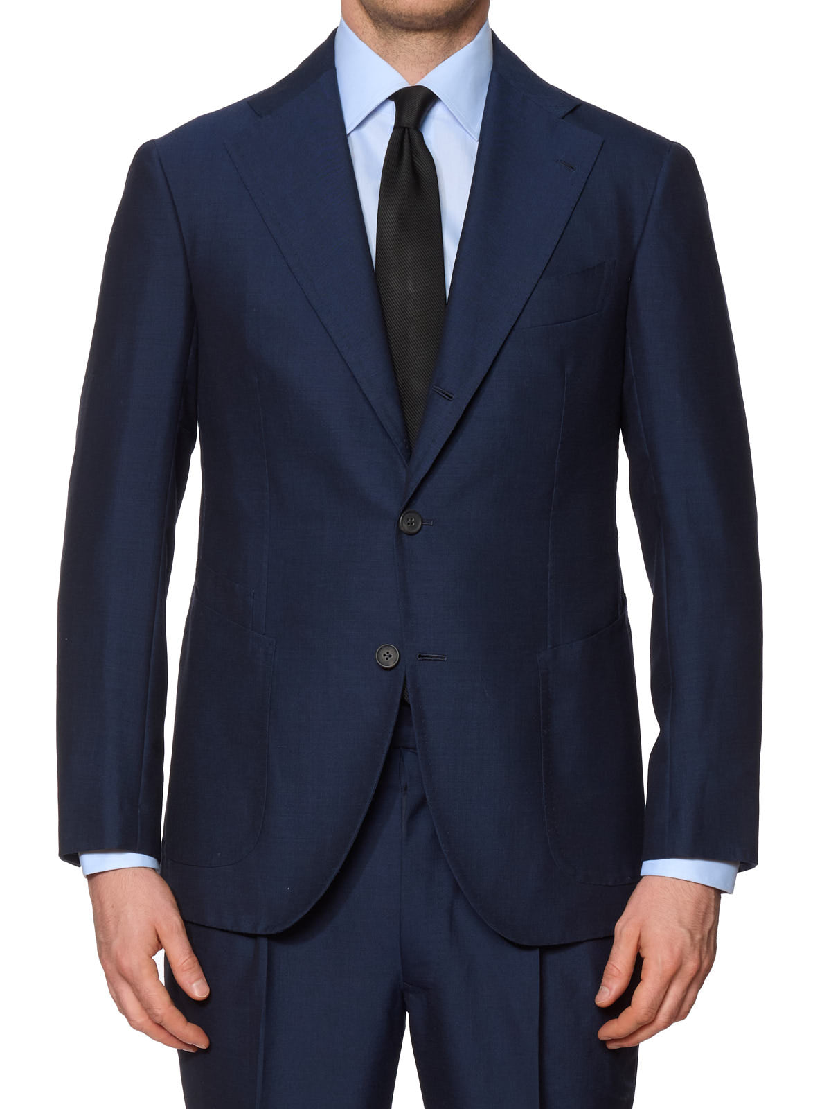 SARTORIA CHIAIA Bespoke Handmade Blue Mohair Suit EU 50 NEW US 38-40