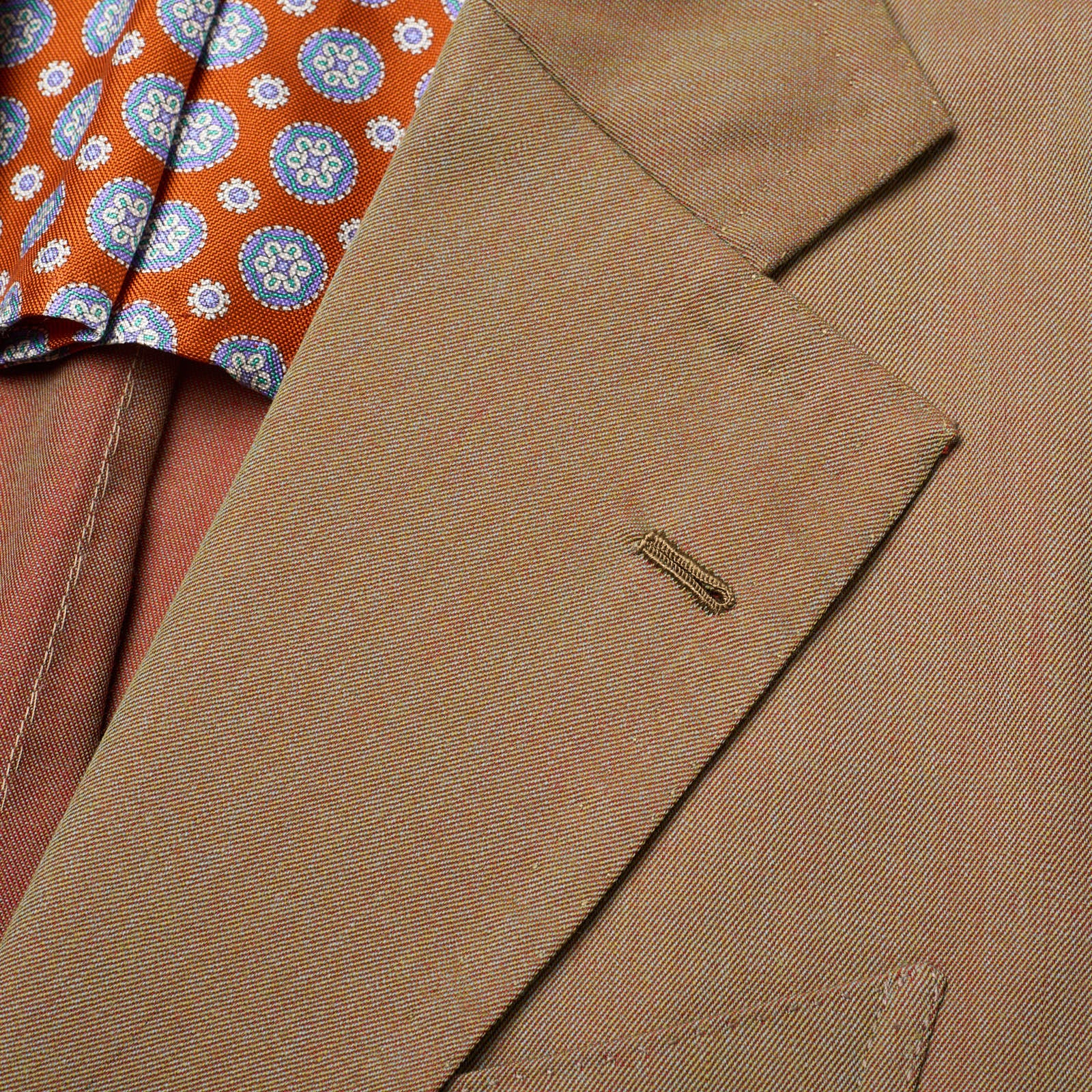 SARTORIA CHIAIA Bespoke Handmade Tan Solaro Wool Suit EU 50 NEW US 38-40