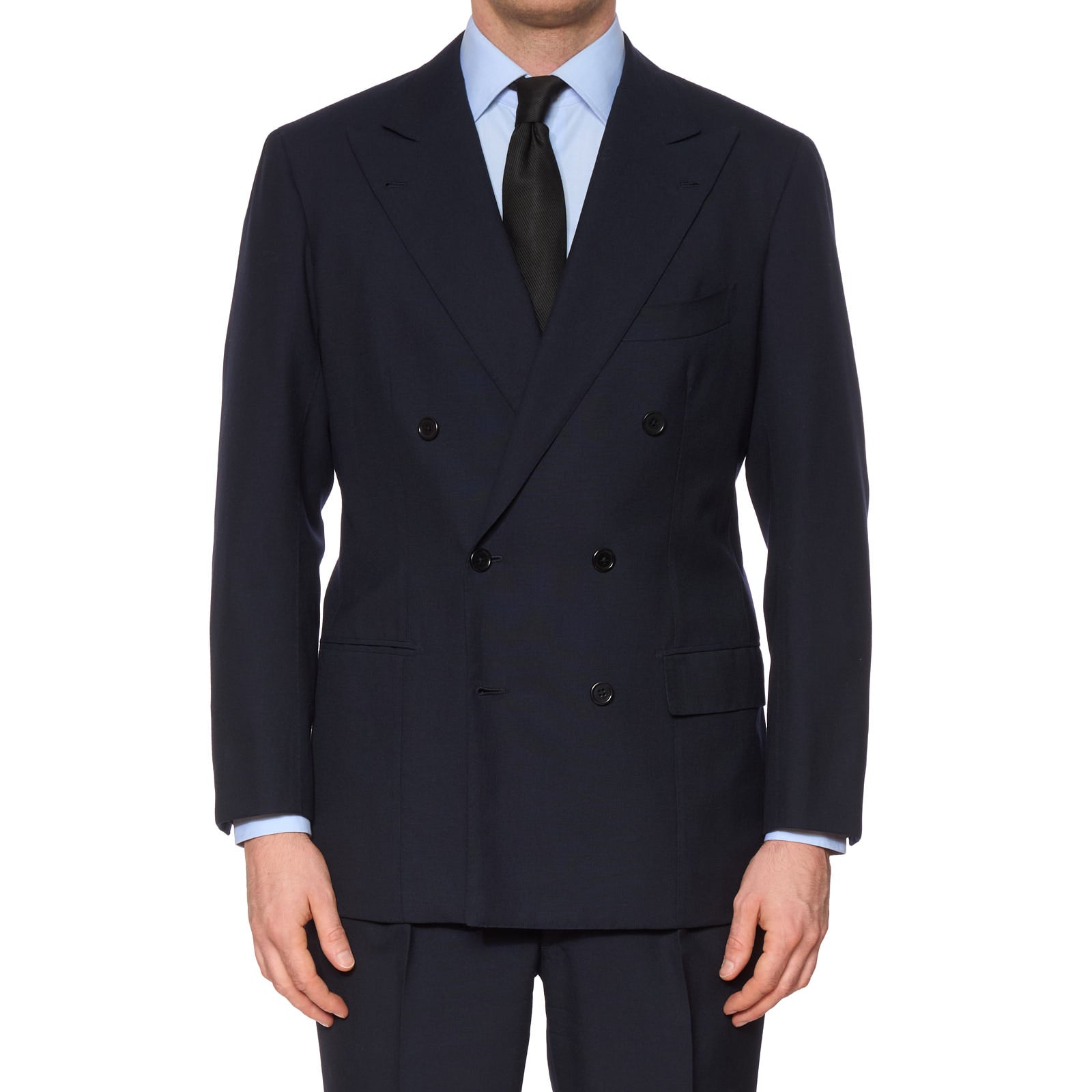 SARTORIA CIARDI Bespoke Handmade Navy Blue Wool DB Suit EU 50 NEW US 40