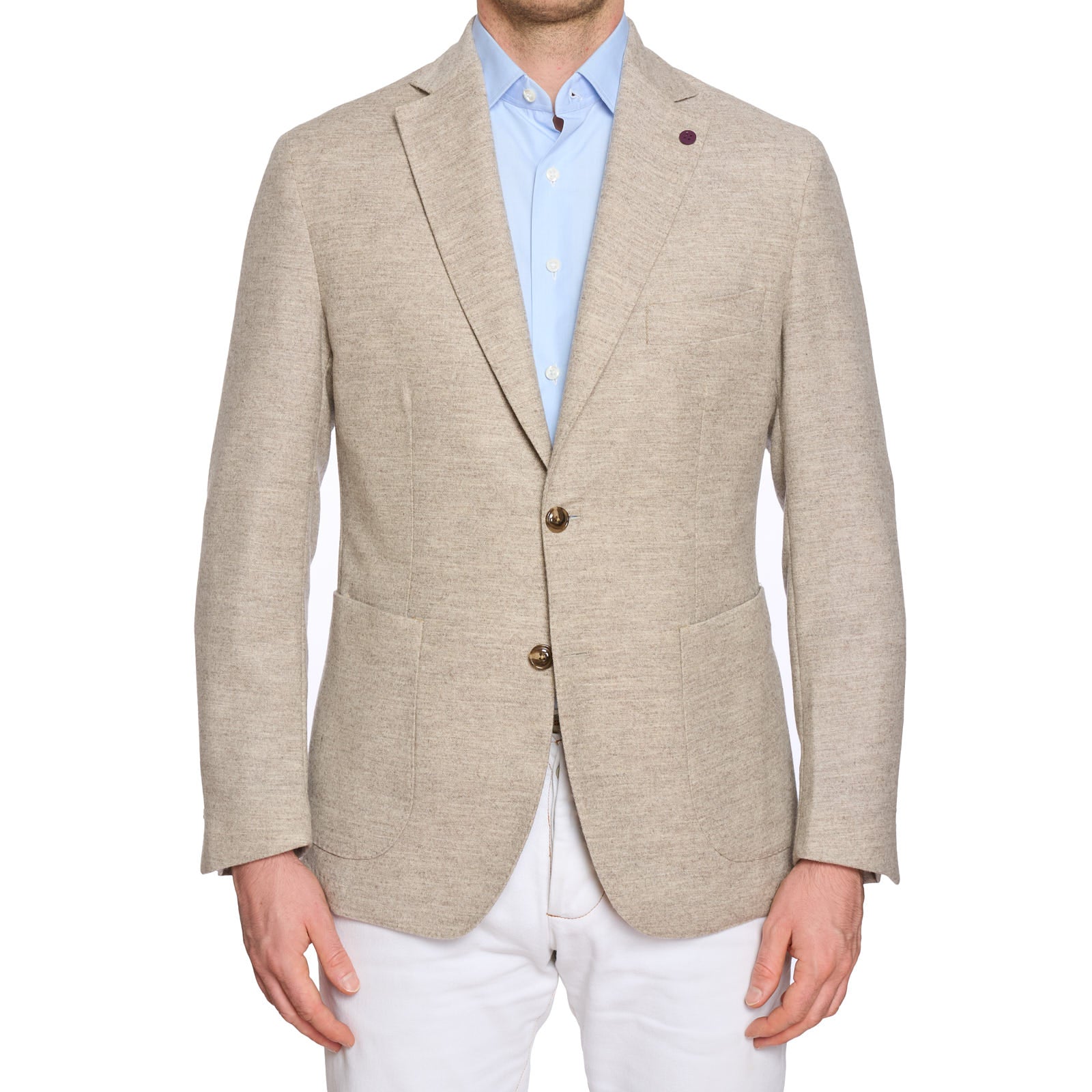 SARTORIA PARTENOPEA Beige Wool-Cashmere Jacket Blazer EU 50 NEW US 40 Current Model