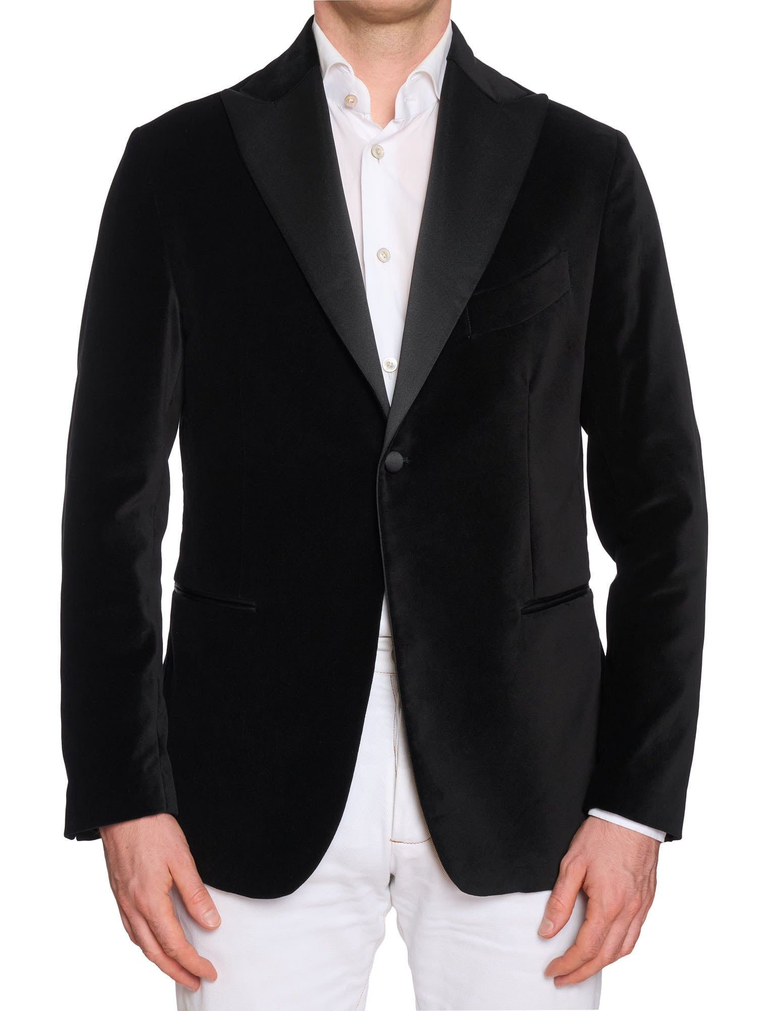 SARTORIA PARTENOPEA Black Velvet Dinner Jacket EU 50 NEW US 40 Current Model