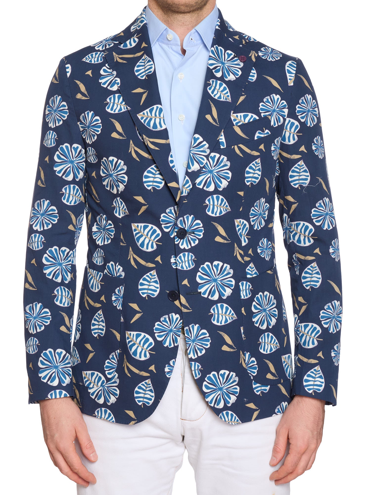 SARTORIA PARTENOPEA Blue Floral Cotton Jacket EU 48 NEW US 38 Current Model