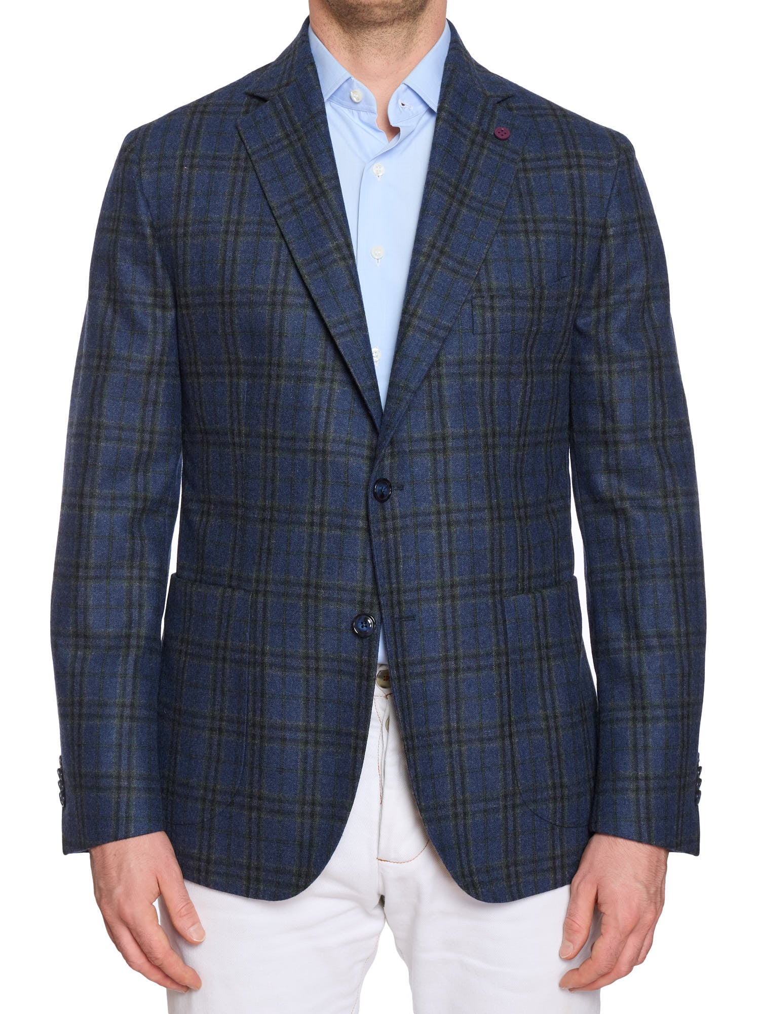 SARTORIA PARTENOPEA Blue Flannel Wool-Cashmere Jacket EU 52 NEW US 42 Current Model