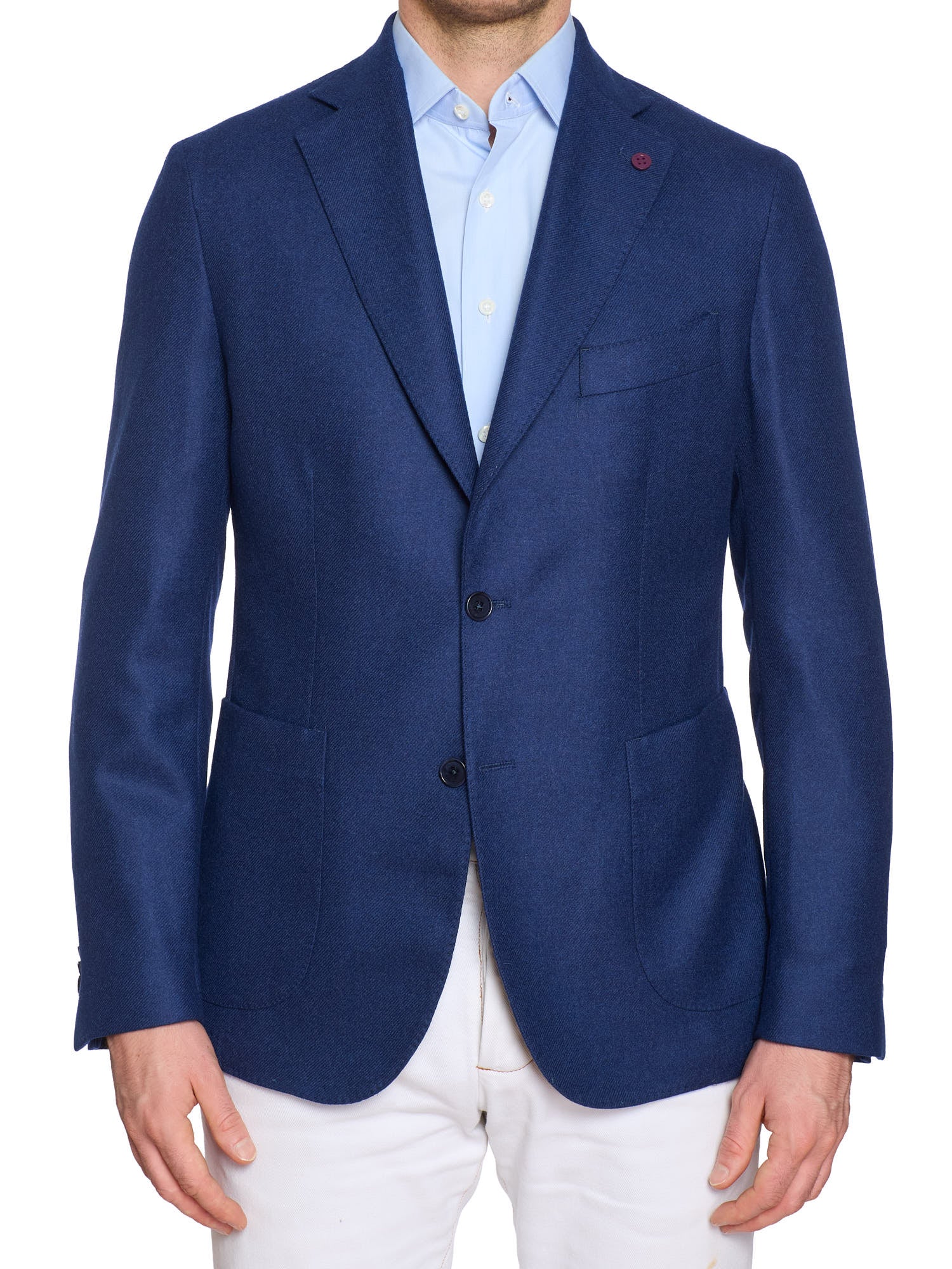 SARTORIA PARTENOPEA Blue Tweed Wool-Cashmere Jacket Blazer EU 50 NEW US 40 Current Model