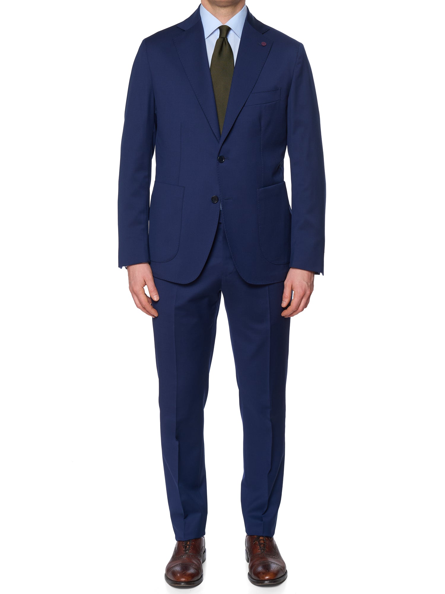 SARTORIA PARTENOPEA Blue Wool Super 120'S Unlined Suit NEW 2025 Exclusive