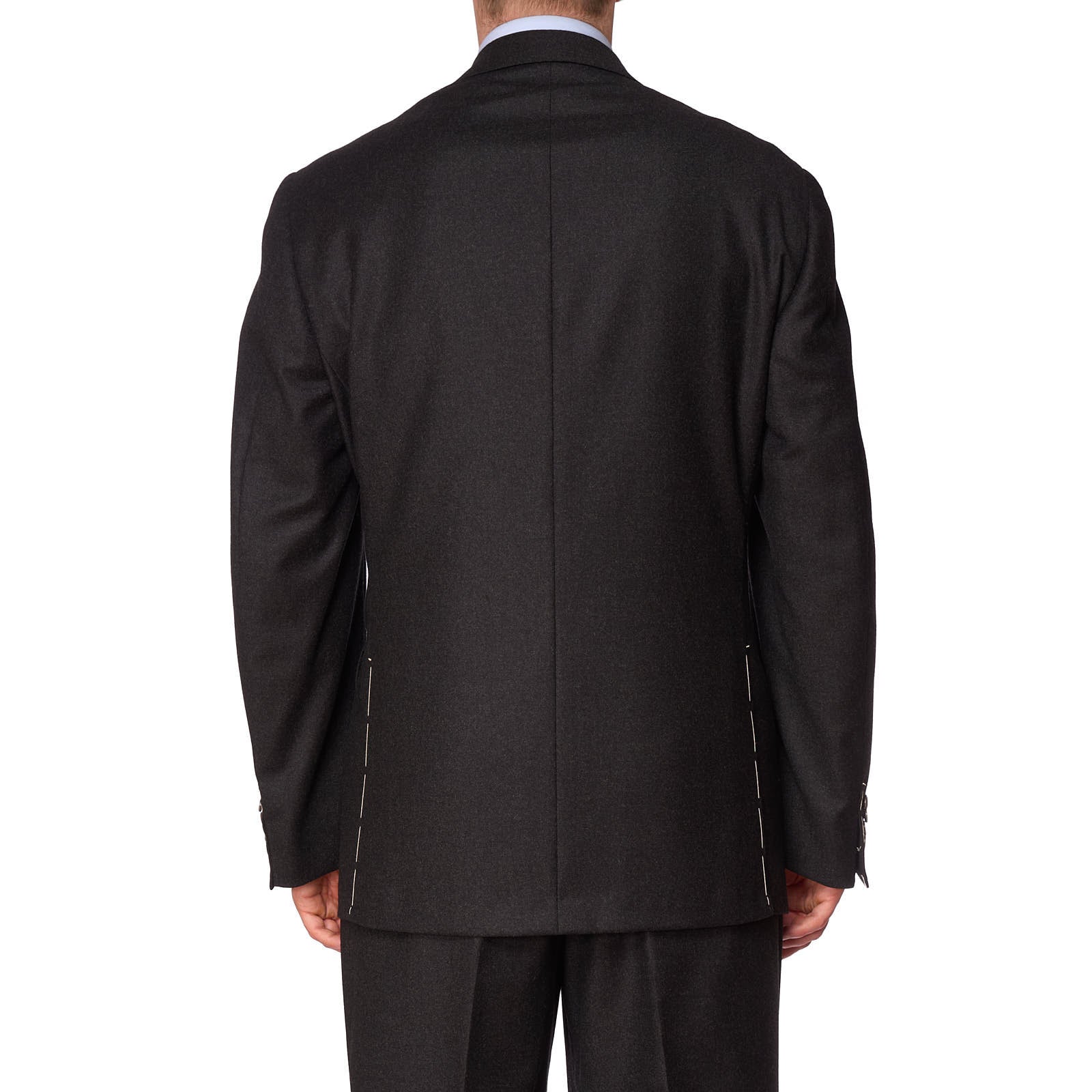 SARTORIA PARTENOPEA Charcoal Gray Wool Handmade Suit EU 56 NEW US 44 46