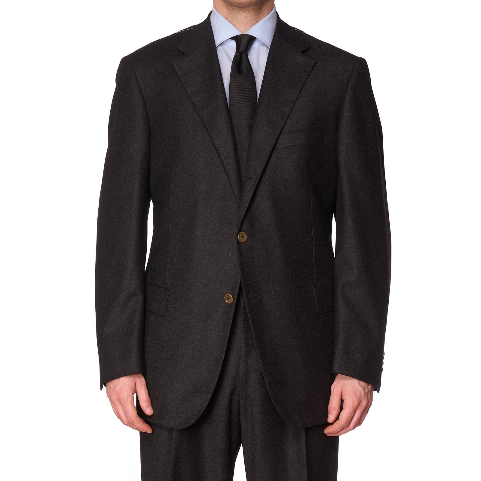 SARTORIA PARTENOPEA Charcoal Gray Wool Handmade Suit EU 56 NEW US 44 46