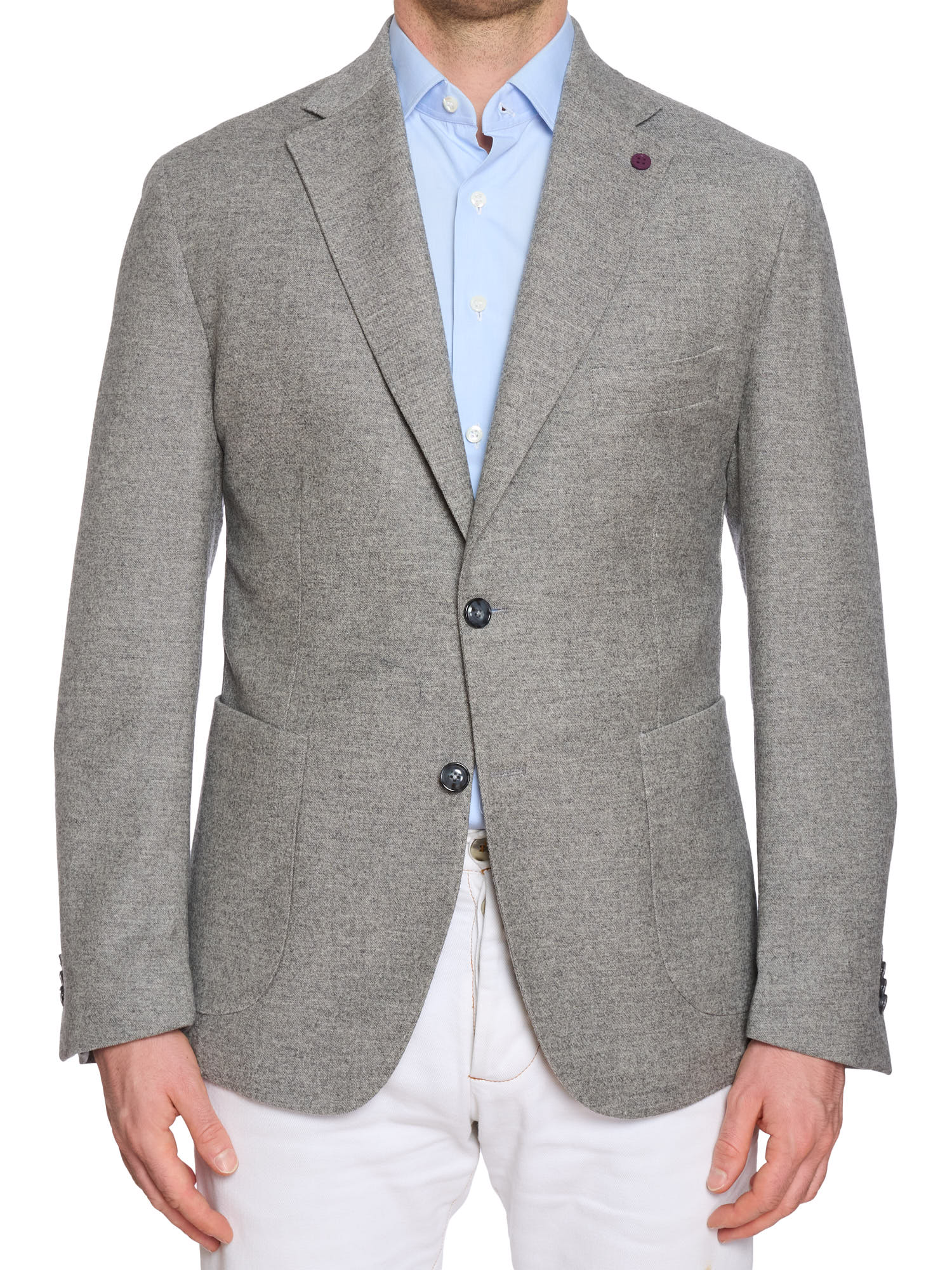 SARTORIA PARTENOPEA Gray Wool-Cashmere Flannel Jacket EU 52 NEW US 42 Current Model